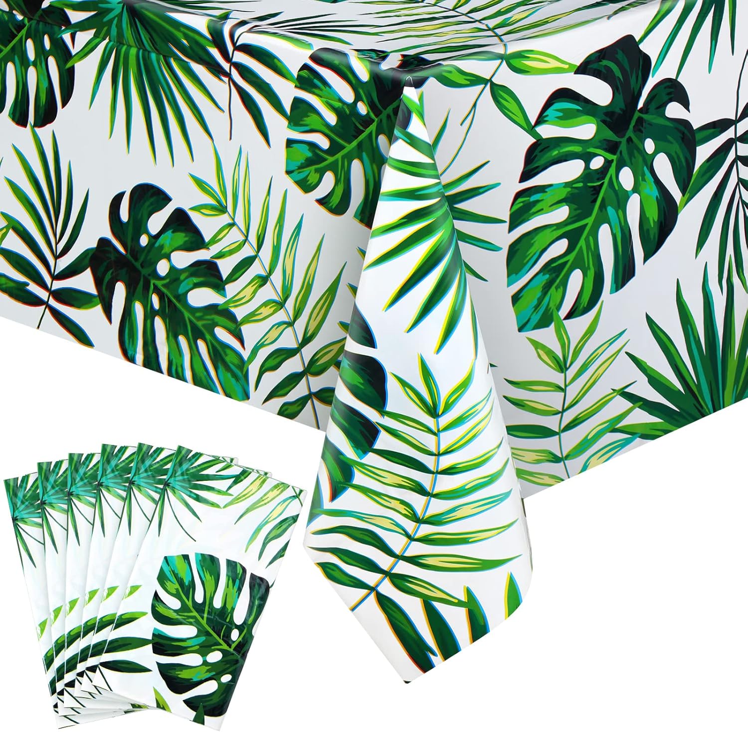 Mixweer 6 Pcs Hawaiian Luau Tablecloths for Party Decoration