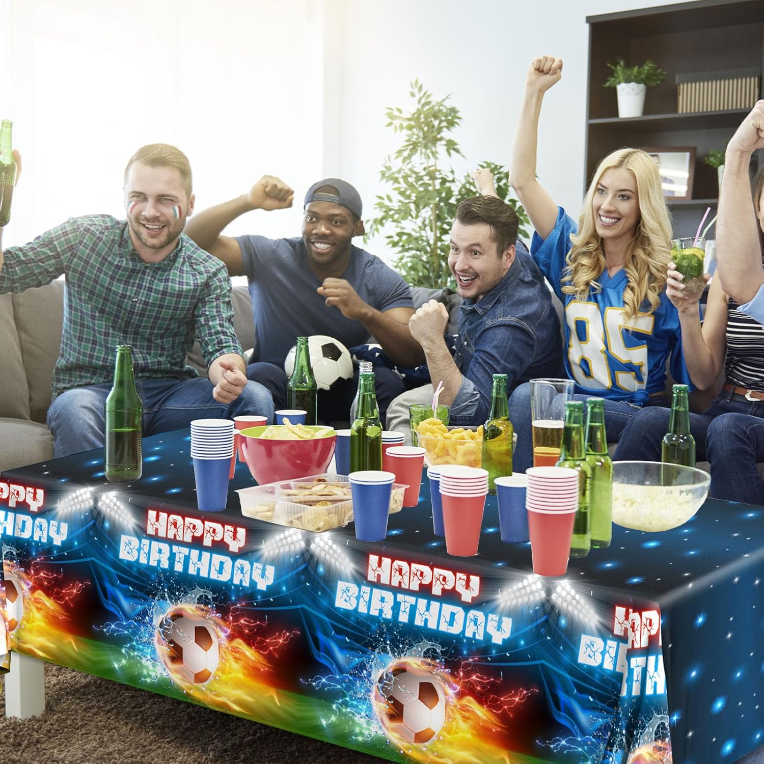 3Pcs Soccer Table Cloth Soccer Birthday Decorations