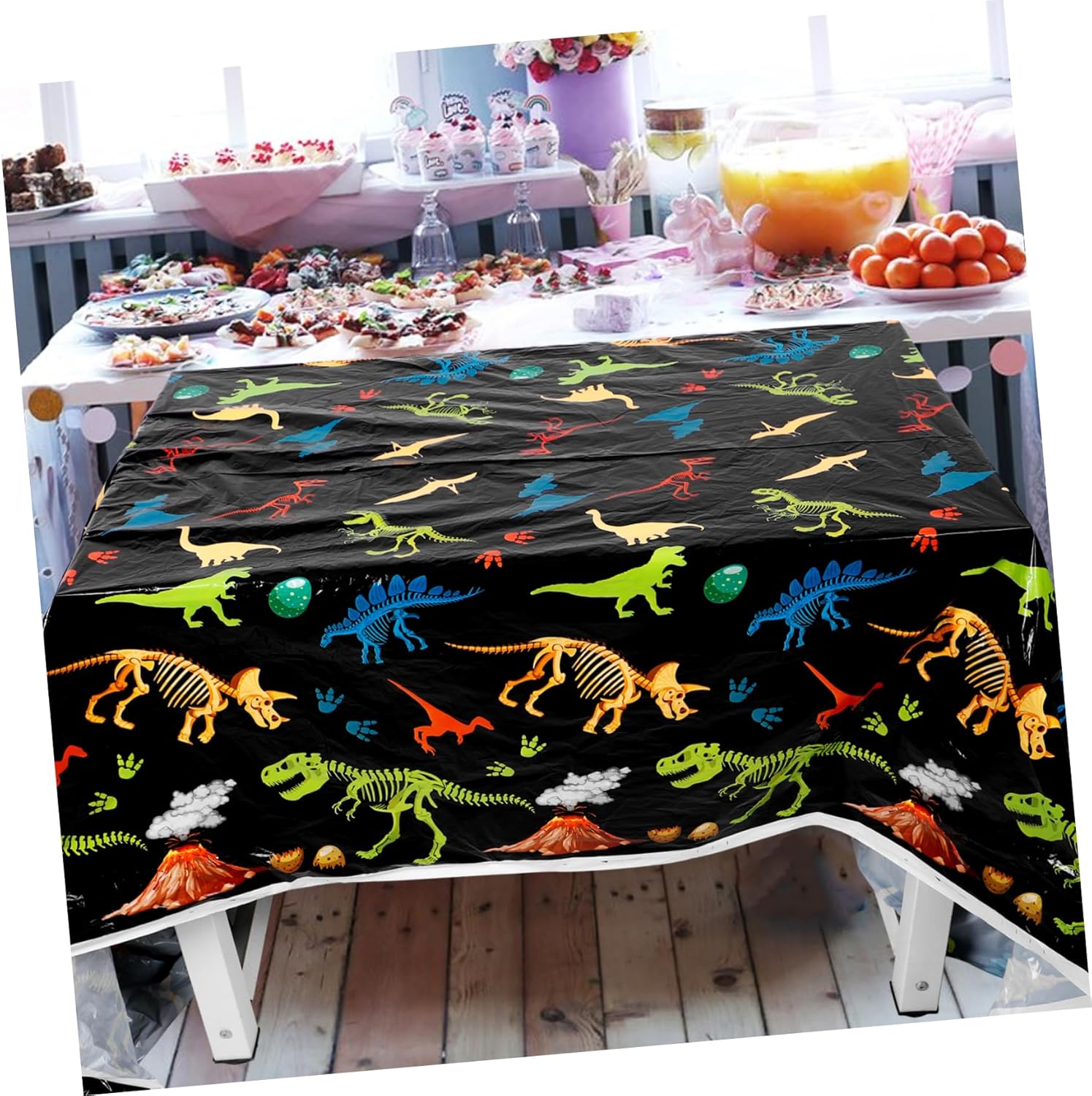VICASKY Dinosaur Themed Birthday Tablecloth for Parties and Gatherings