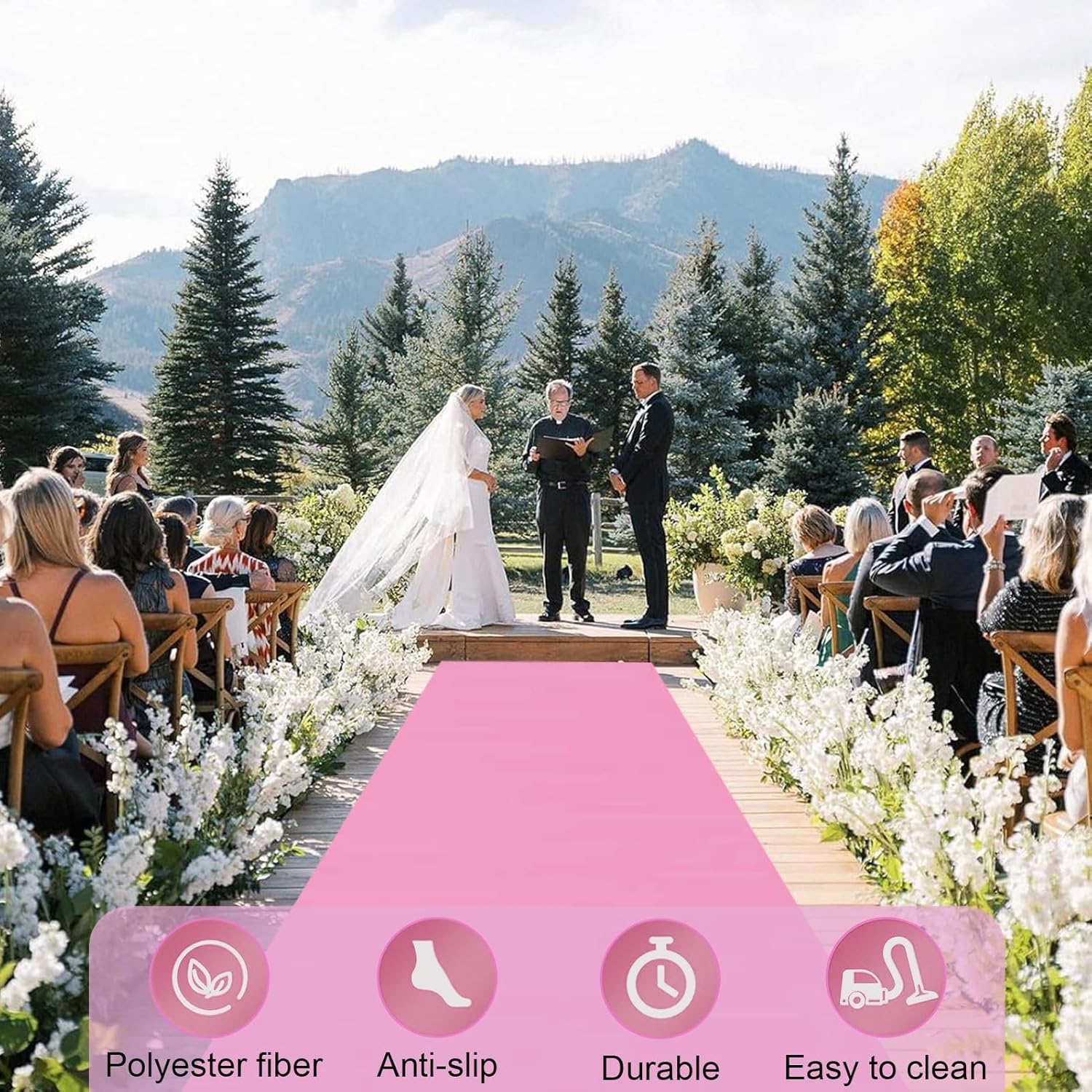 Pink Wedding Aisle Runner Rug 10m 20m Carpet for Events
