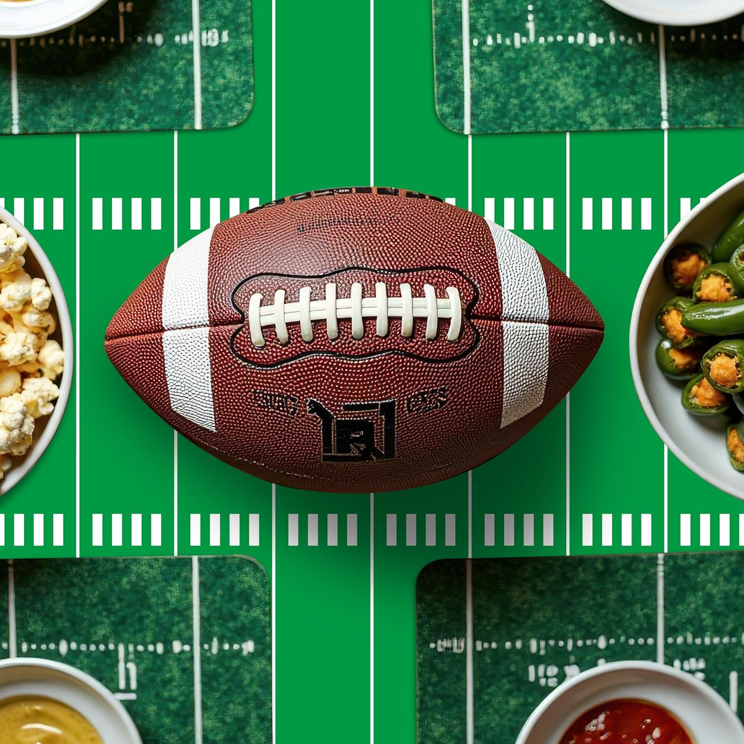 2pcs Football Tablecloth for Game Day Decorations 54x108 Inch