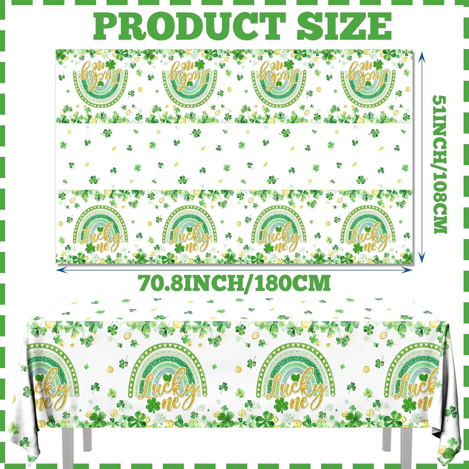 Lucky One Birthday Decorations Tablecloth 3pc Set