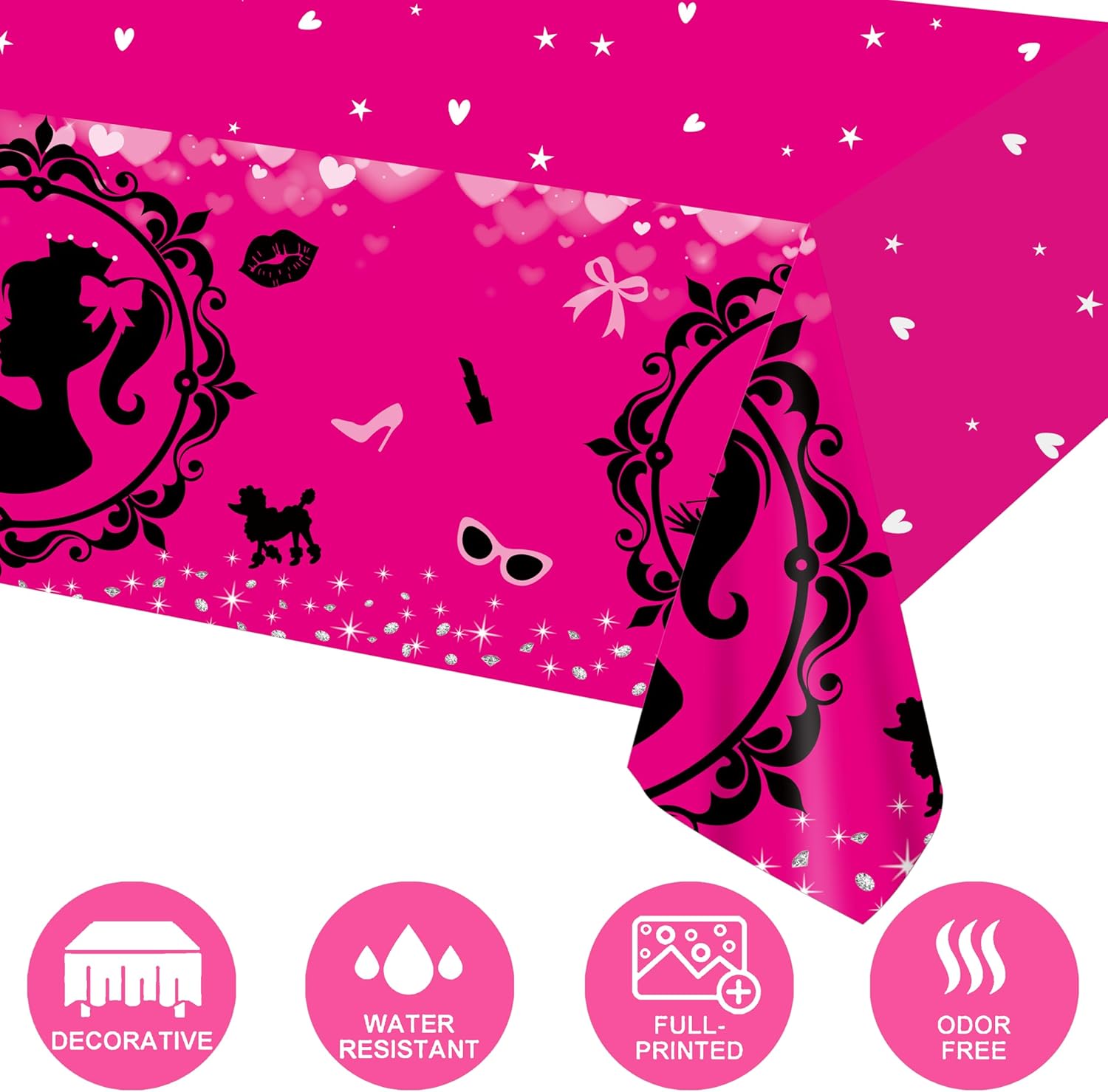 C L Cooper Life Hot Pink Princess Tablecloths Set of 2