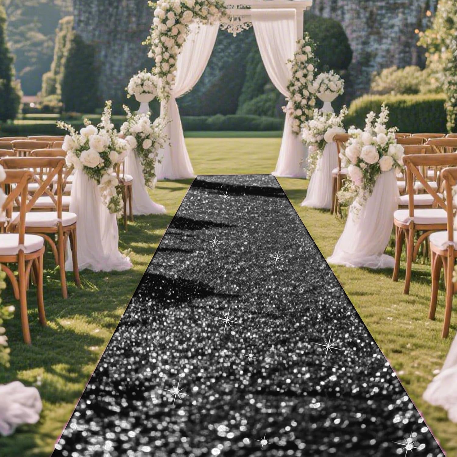 Glitter Carpet Runner for Party 26 X 30 ft