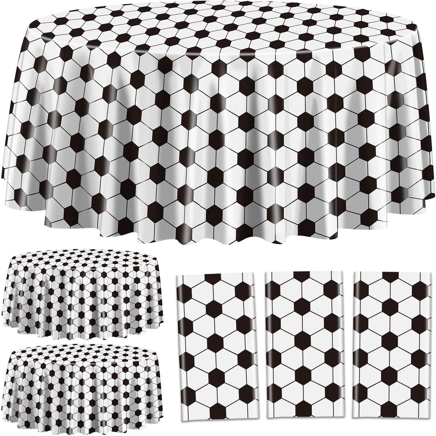 3 Pcs Soccer Tablecovers 84x84 Inch Party Decorations