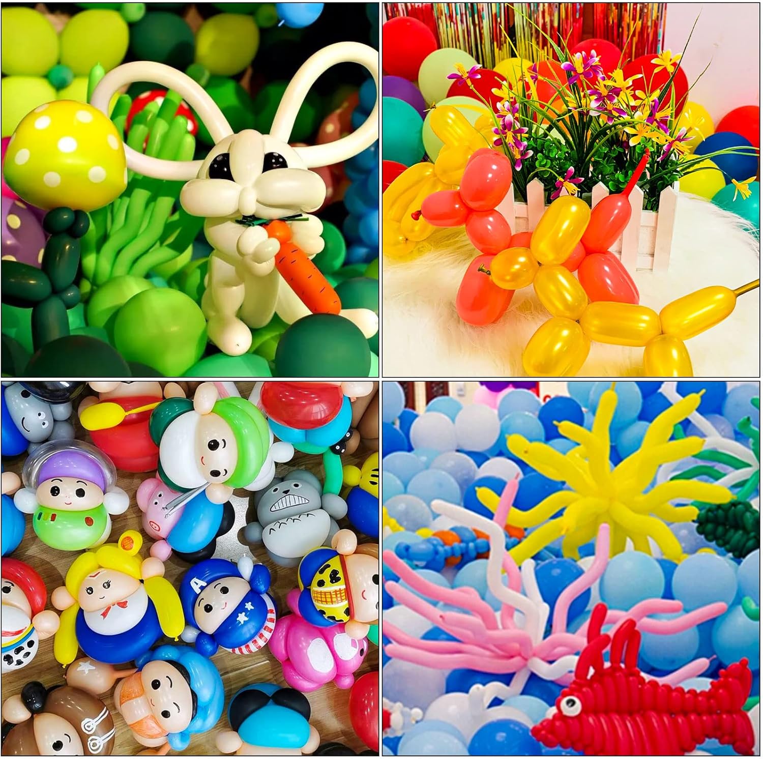 Silver Long Balloons 100pcs for Twisting Animals