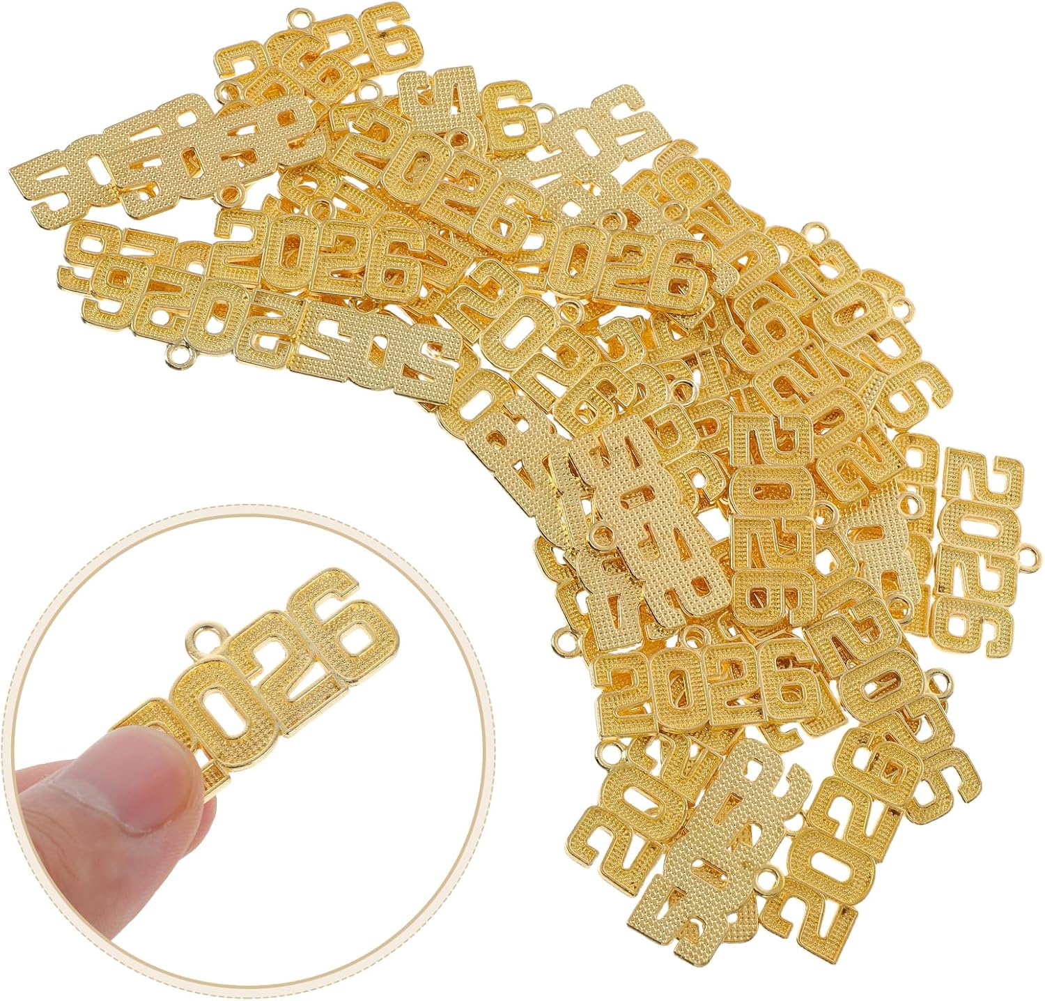 LUOZZY 100pcs Alloy Keychain Charms for DIY Jewelry Graduation Accessories