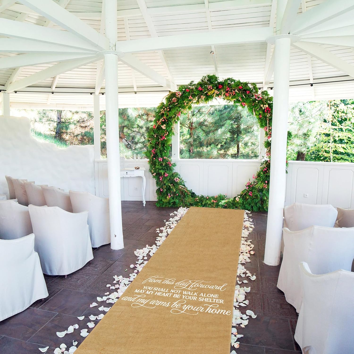 Tudomro 40 Inch x 50 Ft Natural Jute Wedding Aisle Runner