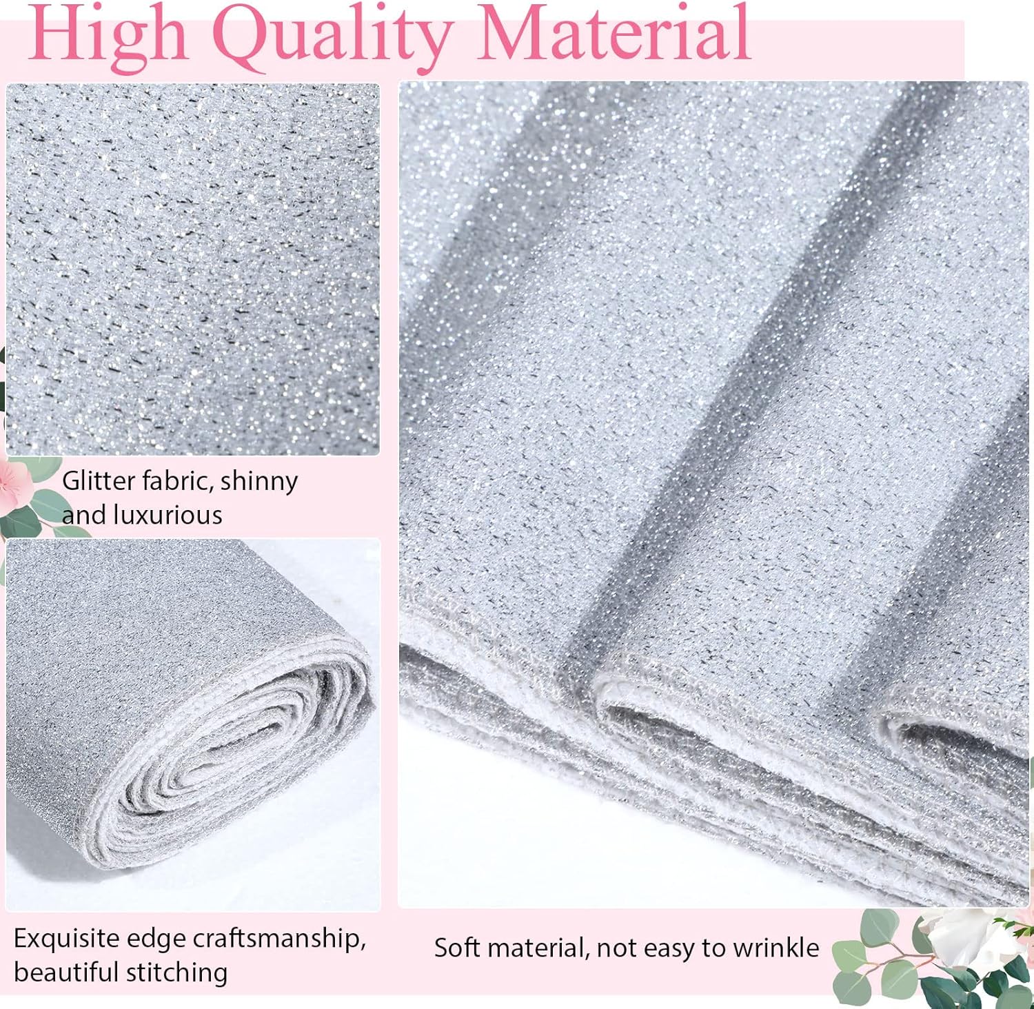 Shihanee Silver Sequin Aisle Runner 4x15ft