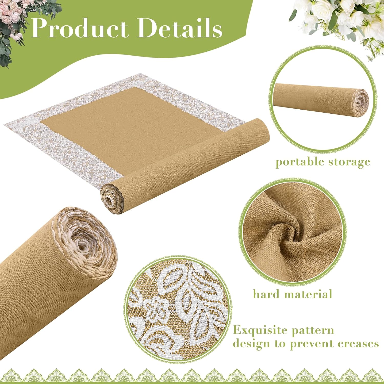 White Fake Petals Aisle Runner Wedding Decor 30x34 Inch