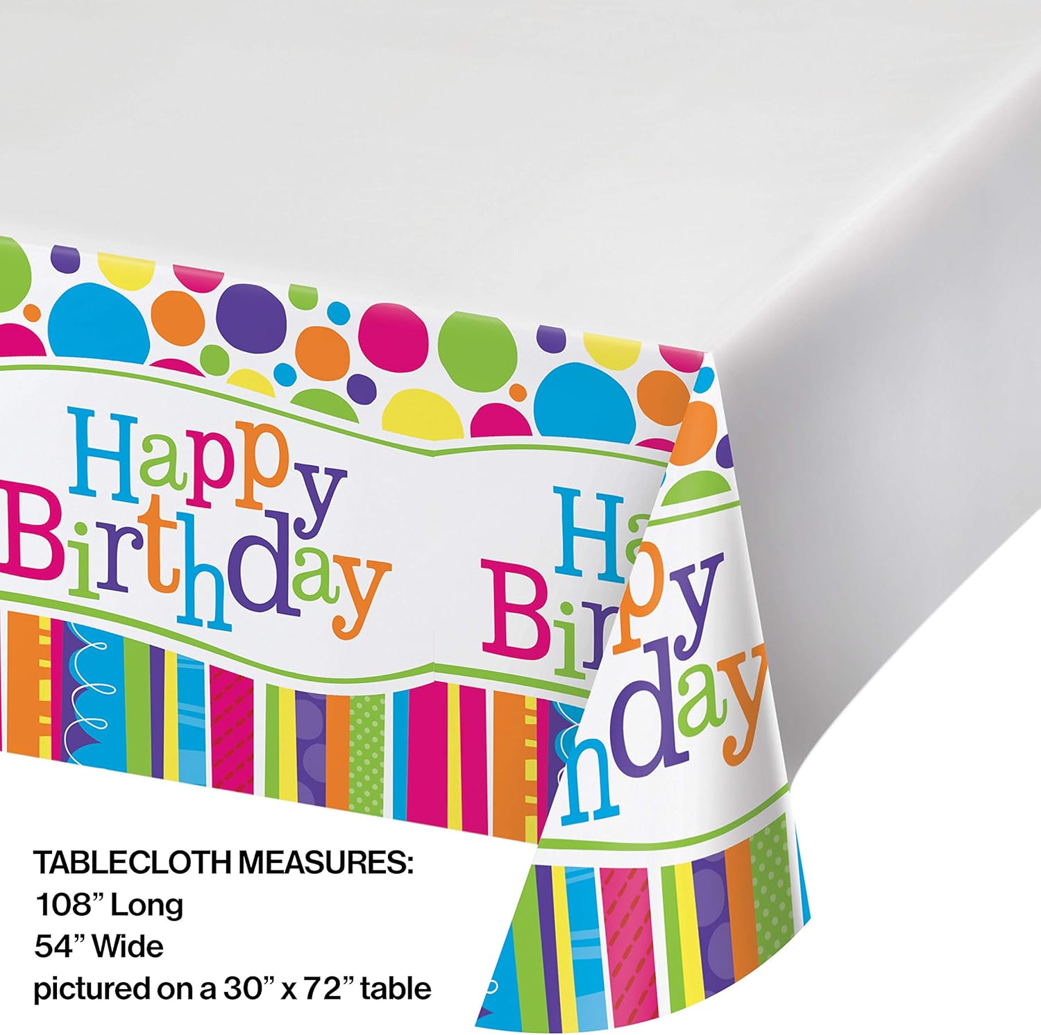 Bright and Bold Plastic Table Cover 54x108 Inch