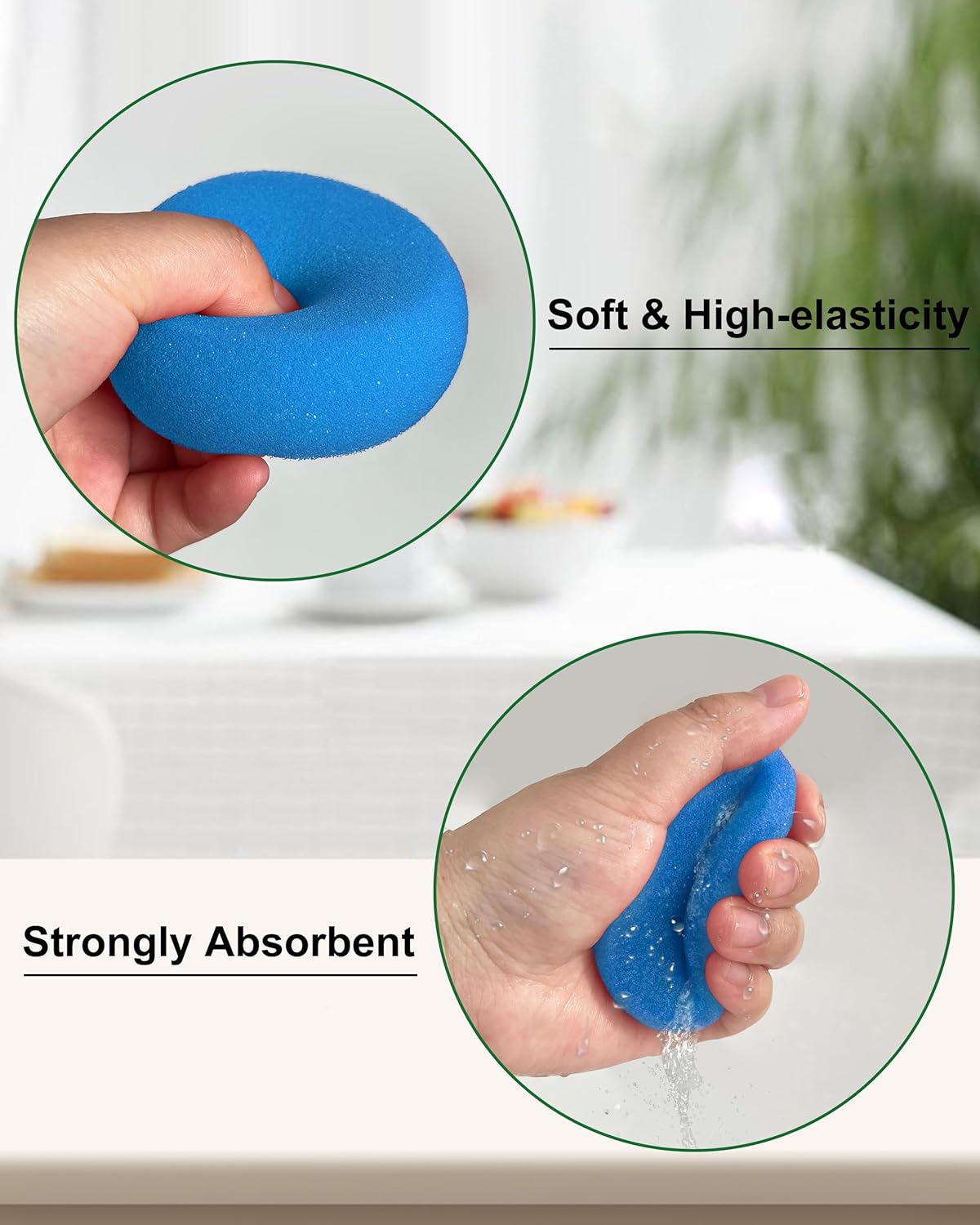 Round Synthetic Artist Sponges 12pcs 296inch Blue