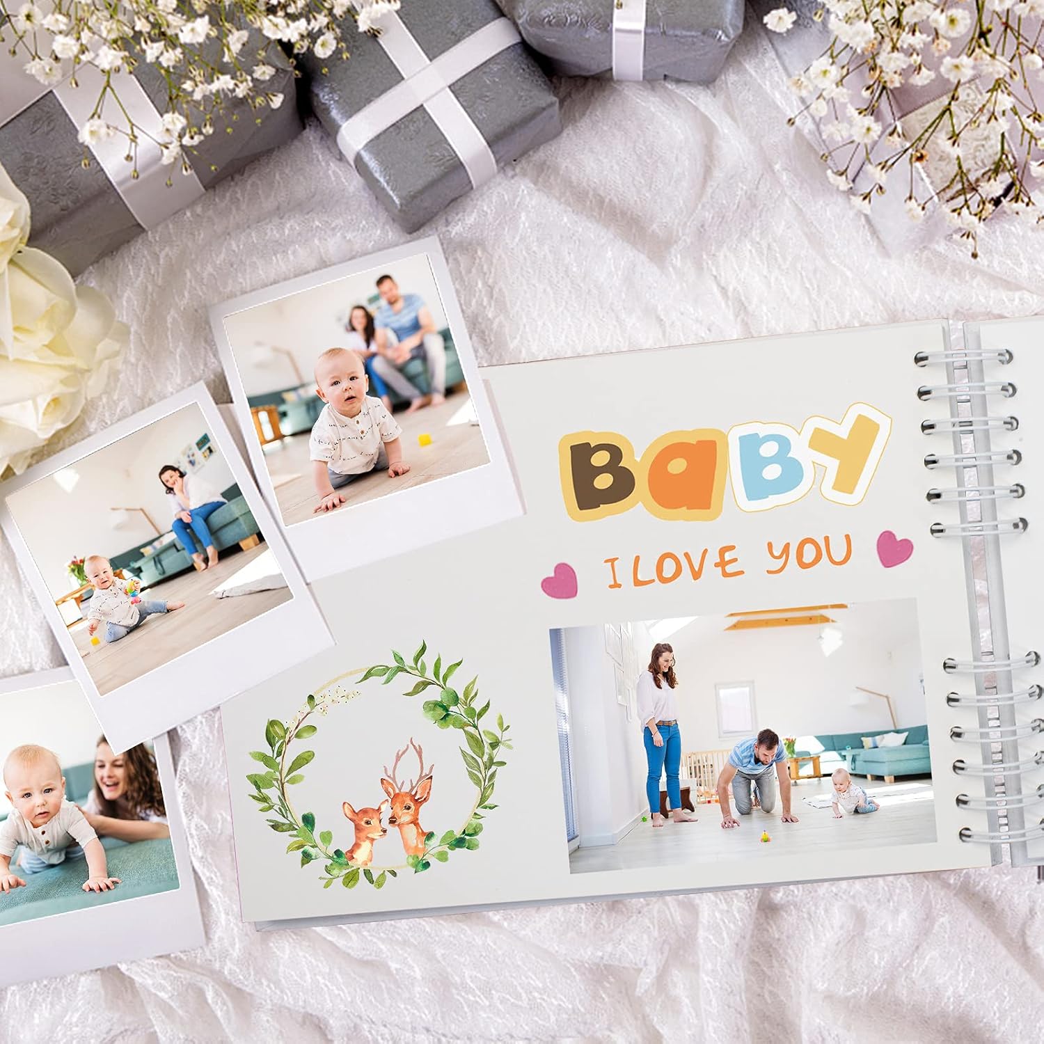 EVNEED Scrapbook Photo Album Wedding Guest Book