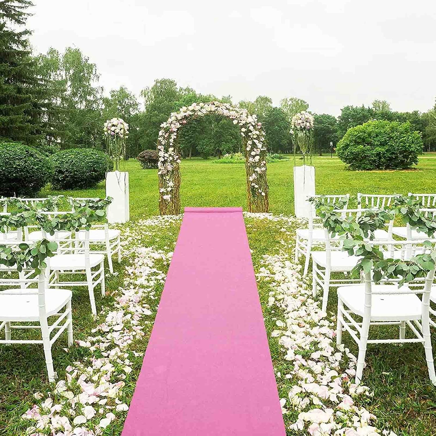 Pink Wedding Aisle Runner 10m 30m Floor Rug for Ceremony