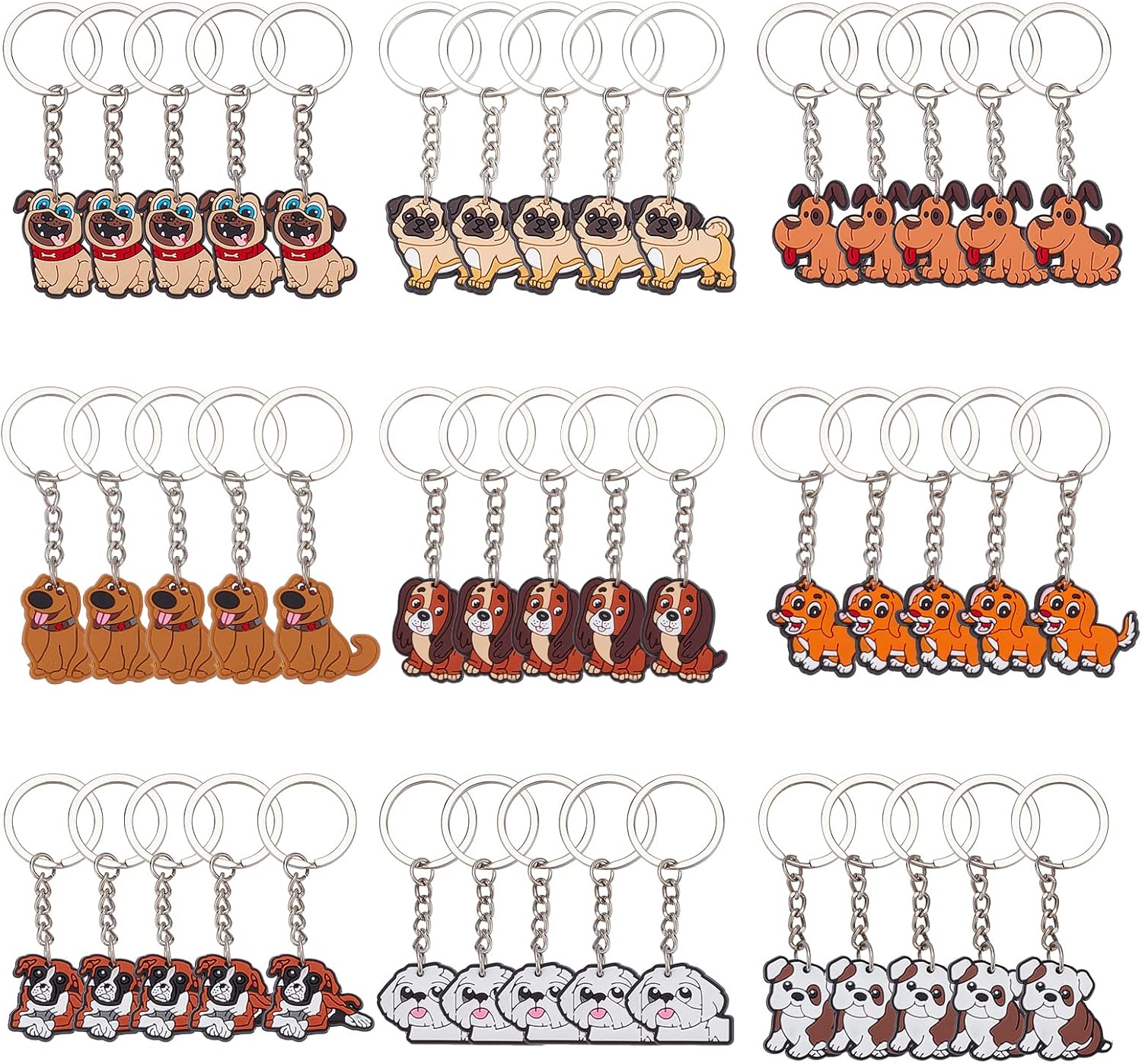 CRASPIRE 8 Style 40Pcs Farm Animal Keychains