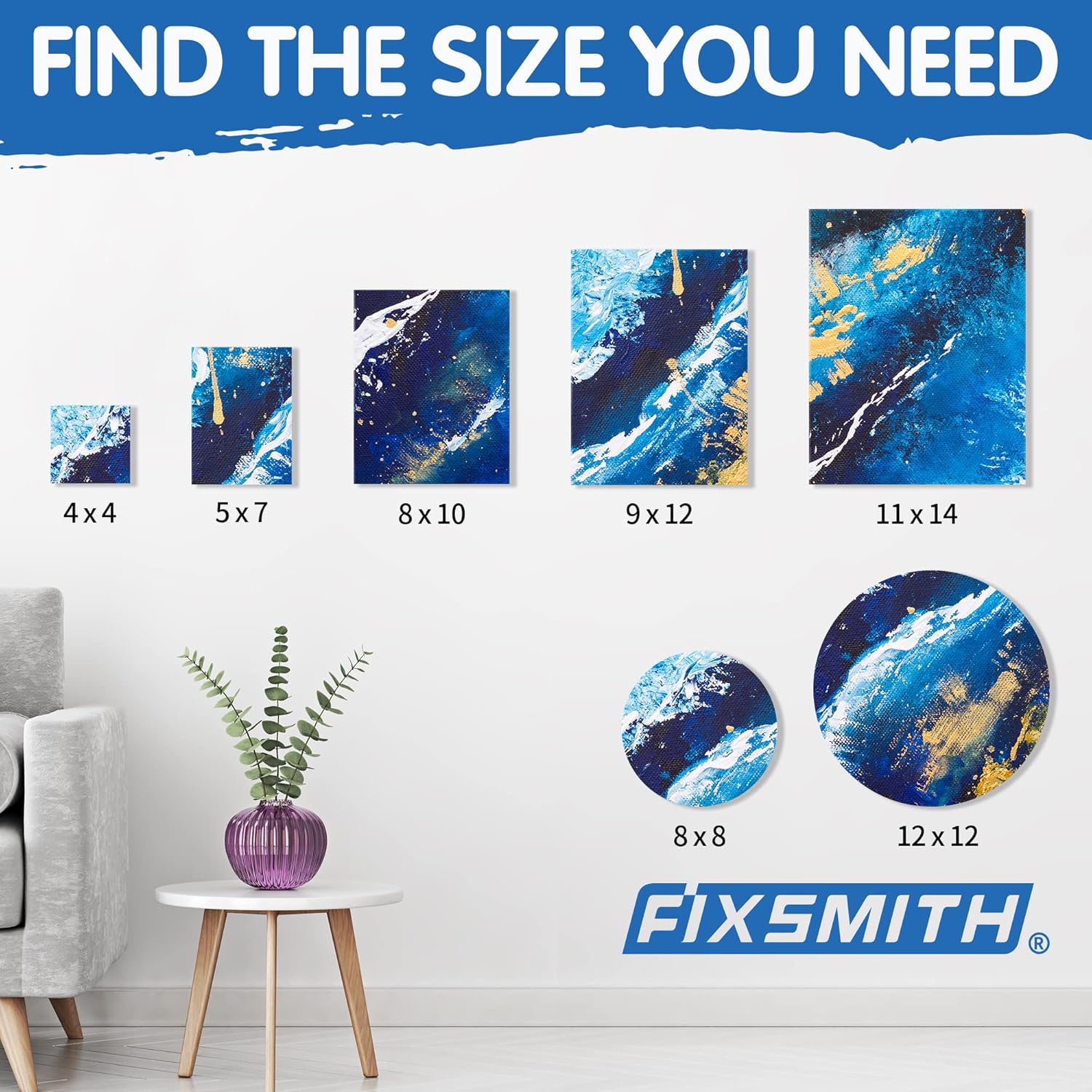 FIXSMITH 21 Pack Stretched Canvases for Painting