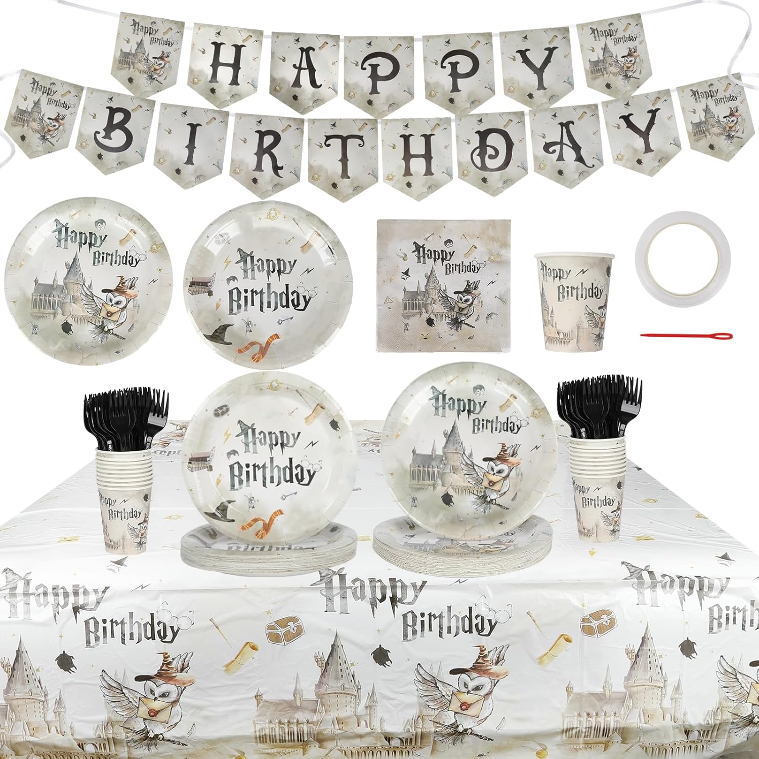 152pcs Magical Wizard Party Supplies Kit