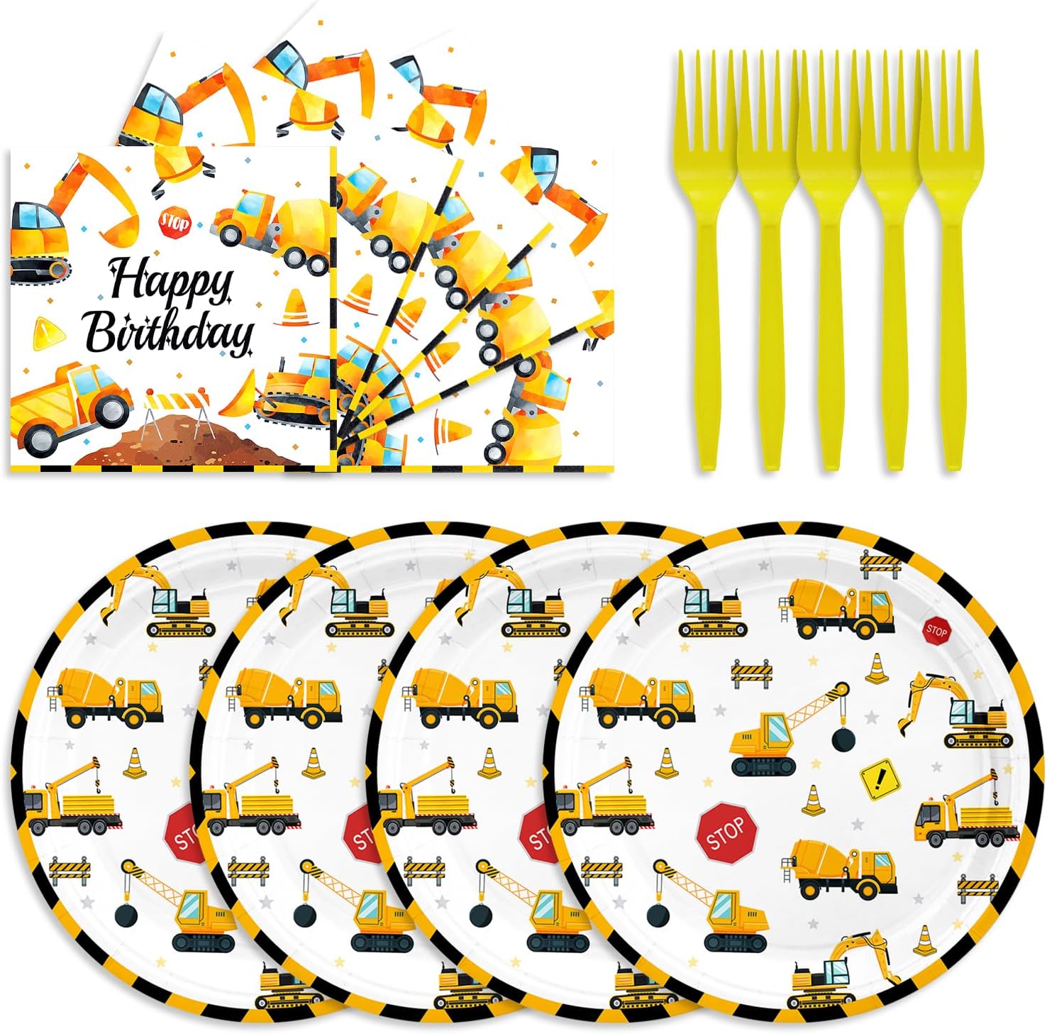 Construction Vehicle Party Set for 16 Guests