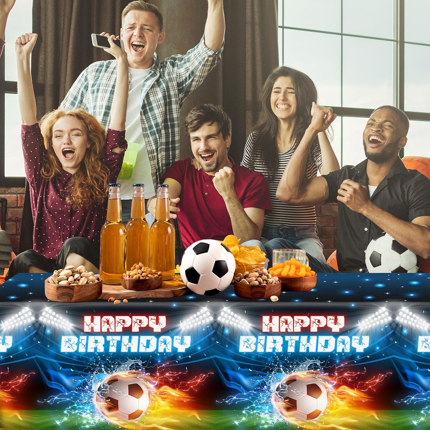 3Pcs Soccer Table Cloth Soccer Birthday Decorations