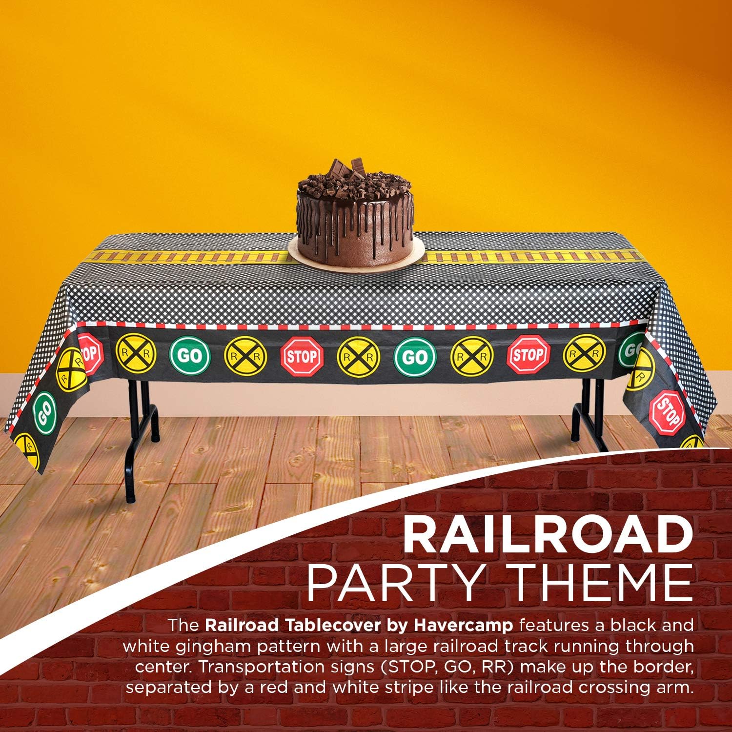 Railroad Party Disposable Paper Table Cover 108 x 54