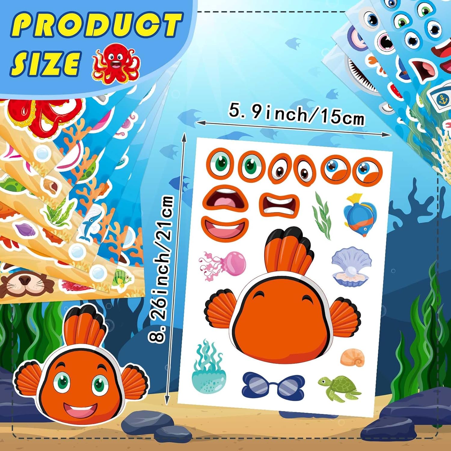 Ocean Stickers for Kids 48 Sheets Creative Sea Creatures