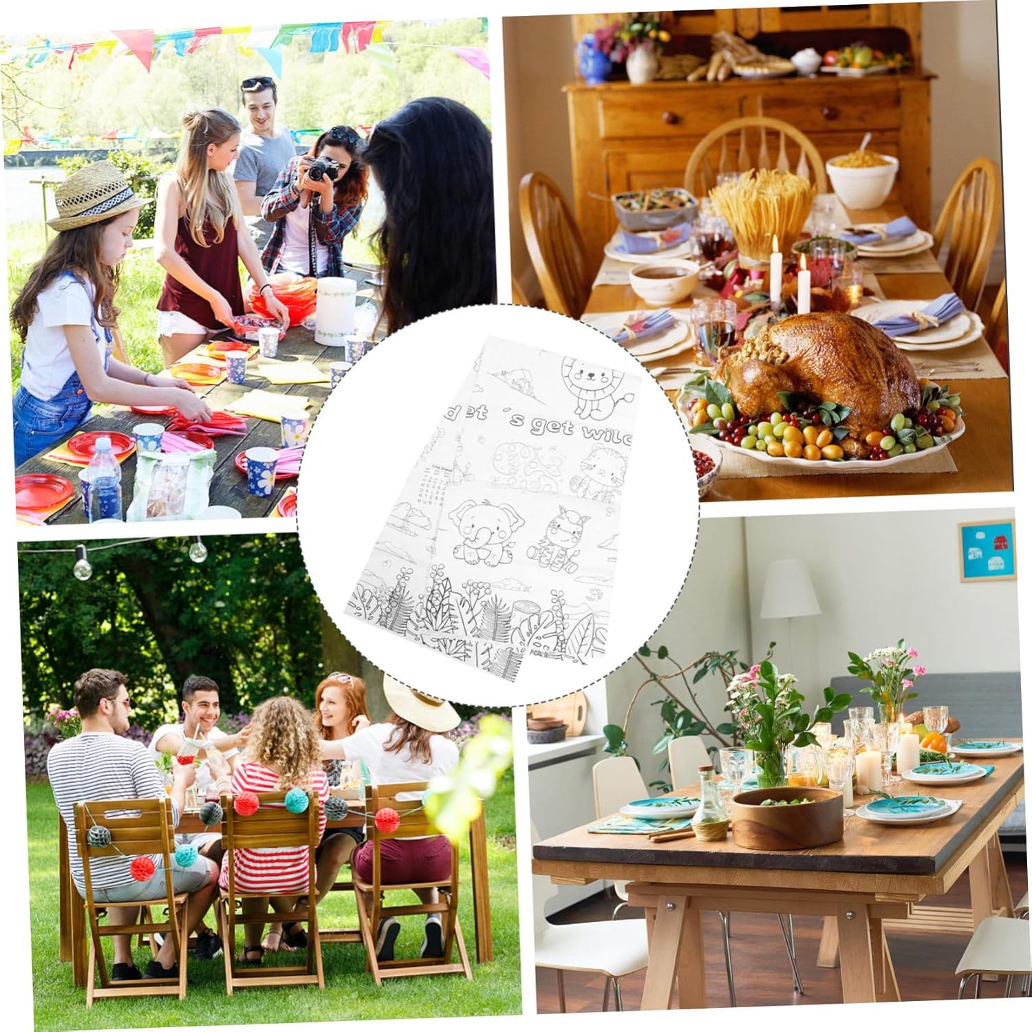 Zoo Theme Birthday Tablecloth for Kids and Parties
