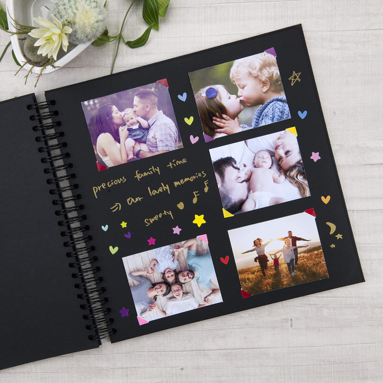 12x12 Inch Large DIY Scrapbook Photo Album with Window Cover
