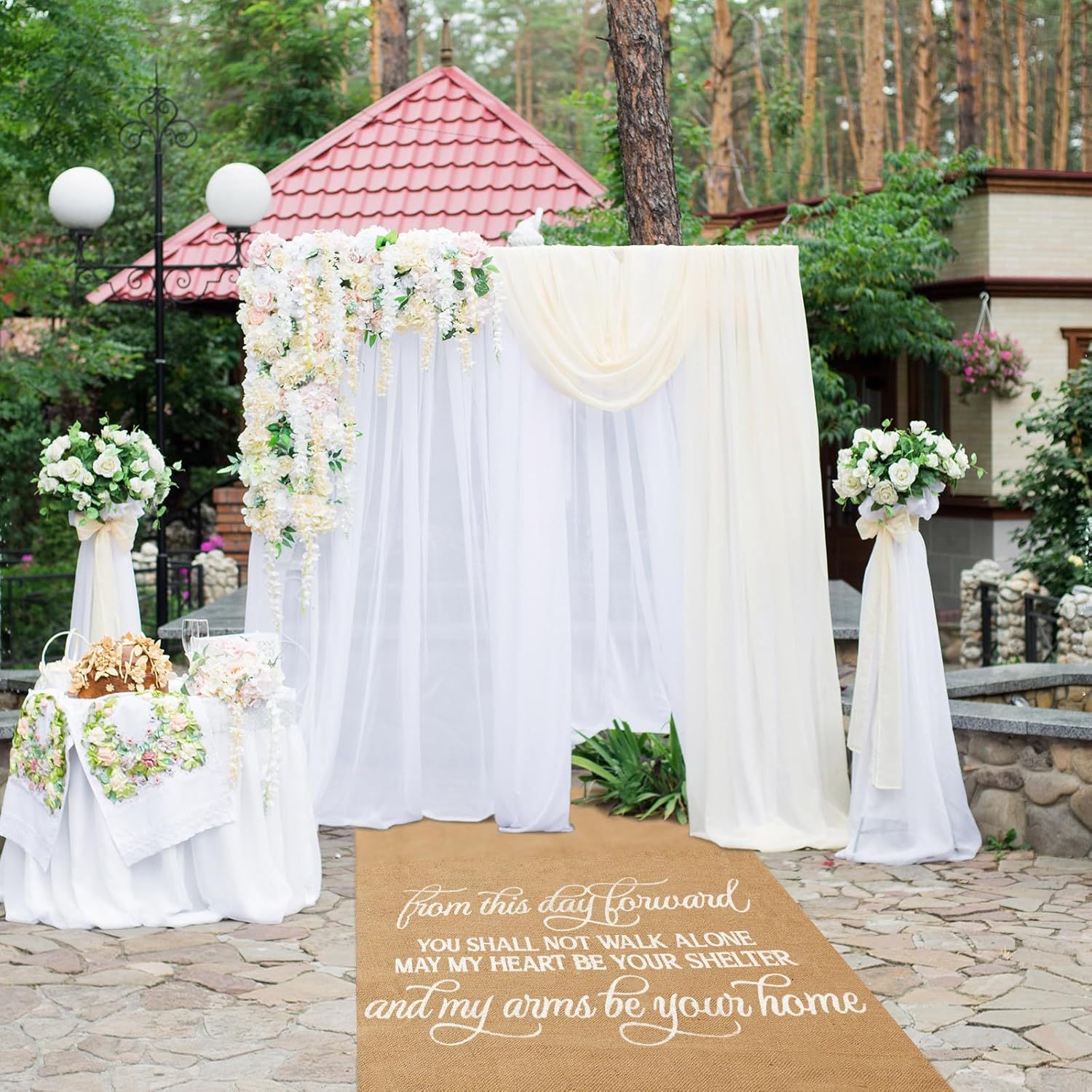 Tudomro 40 Inch x 50 Ft Natural Jute Wedding Aisle Runner