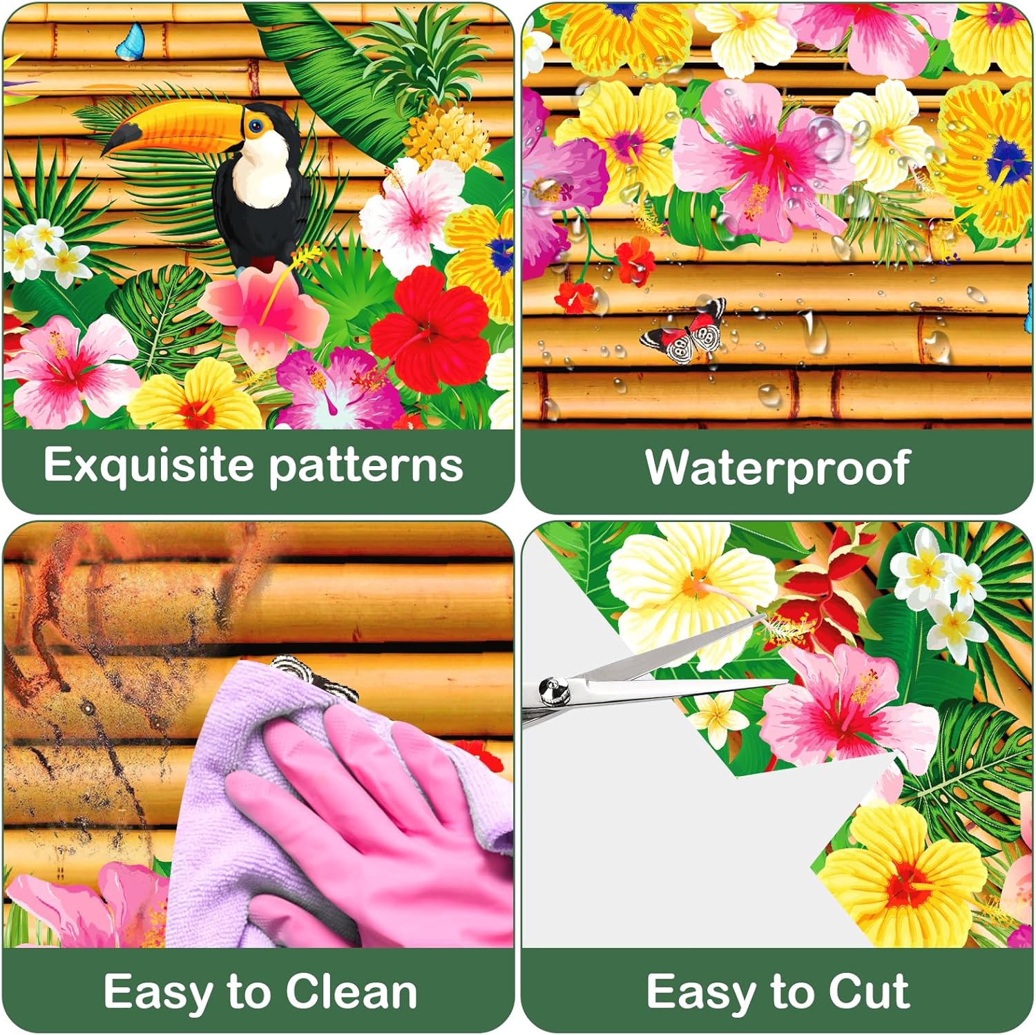 Babudeer 2 Pack Hawaiian Luau Tablecloths 54x108 Inch