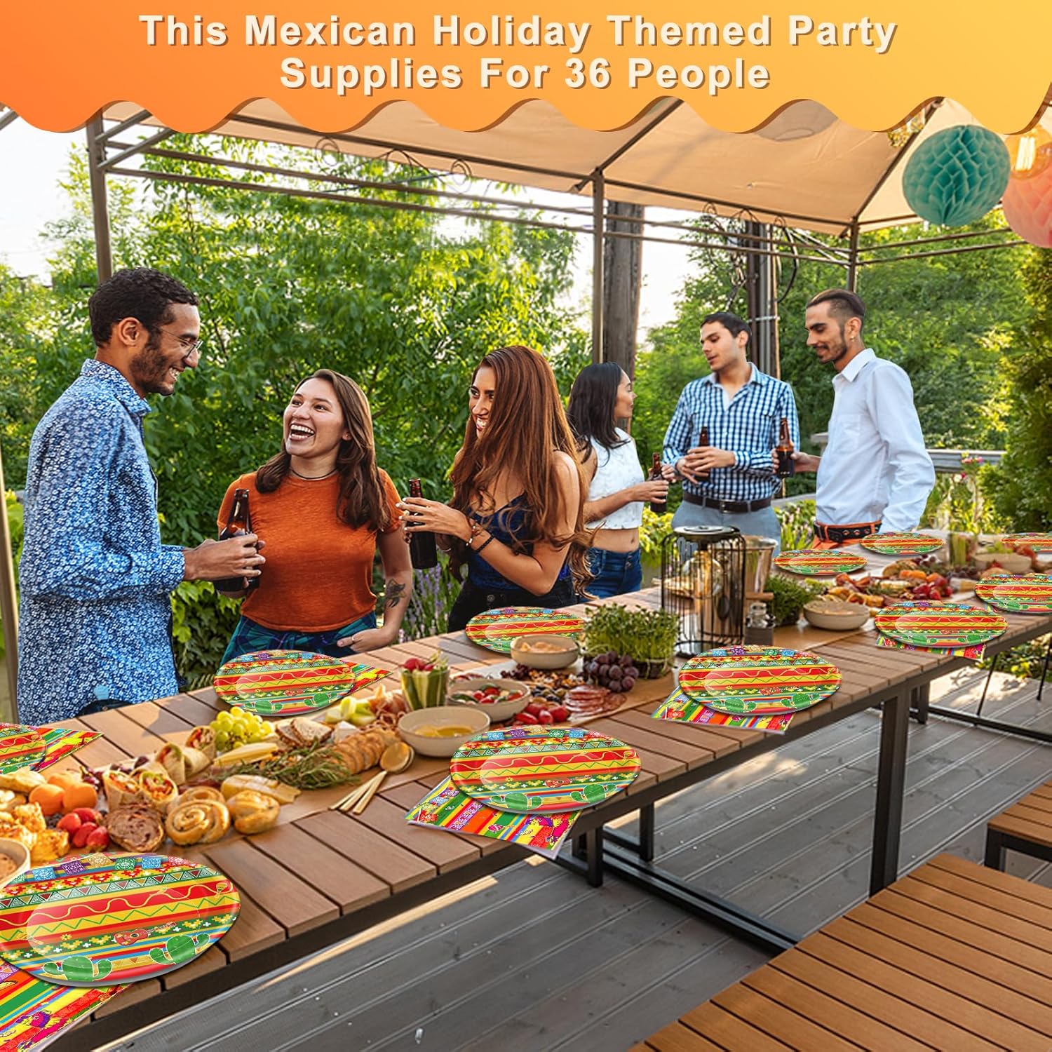 108 Pcs Mexican Fiesta Decorations for 36 Guests