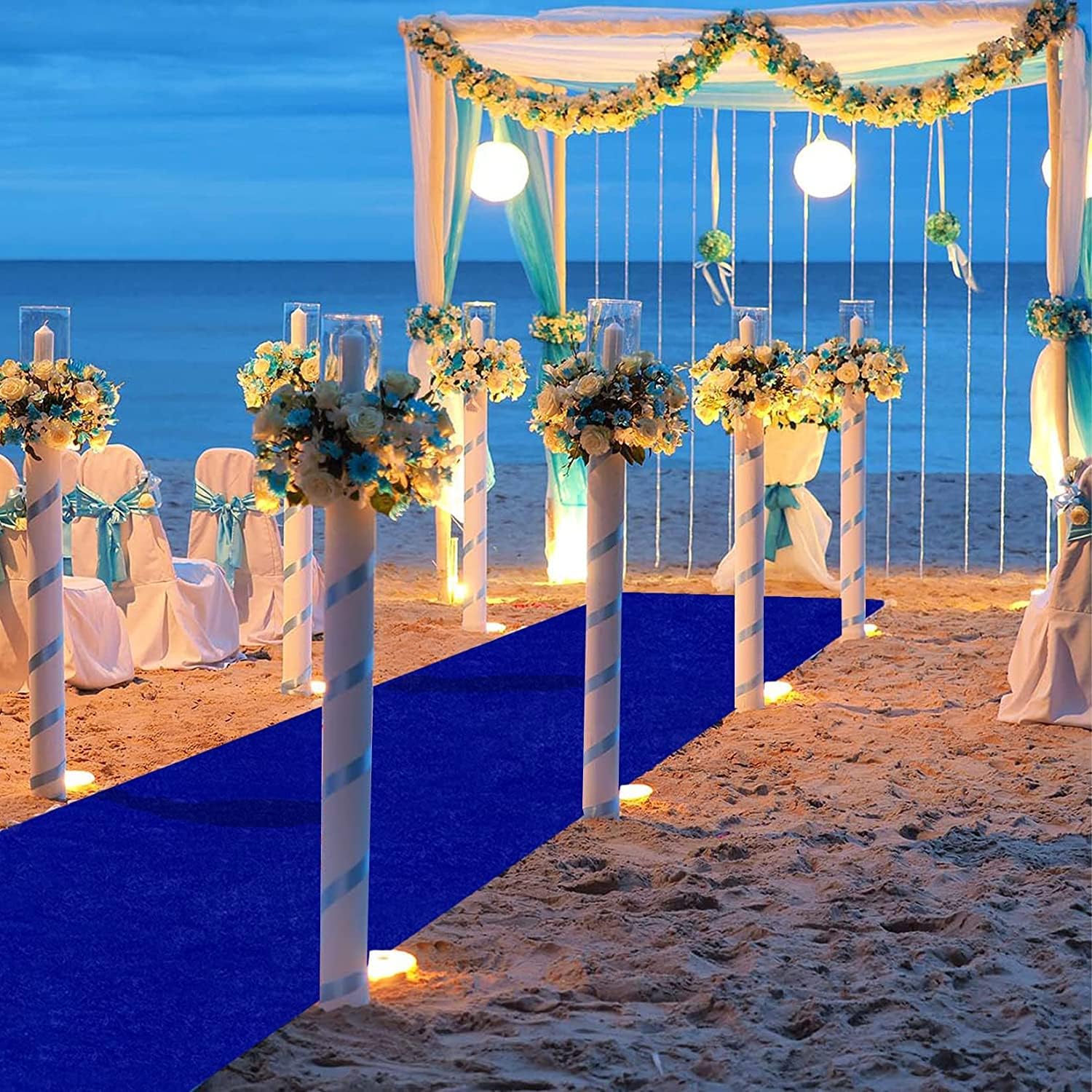KAMPCO Dark Blue Aisle Runner for Weddings and Parties