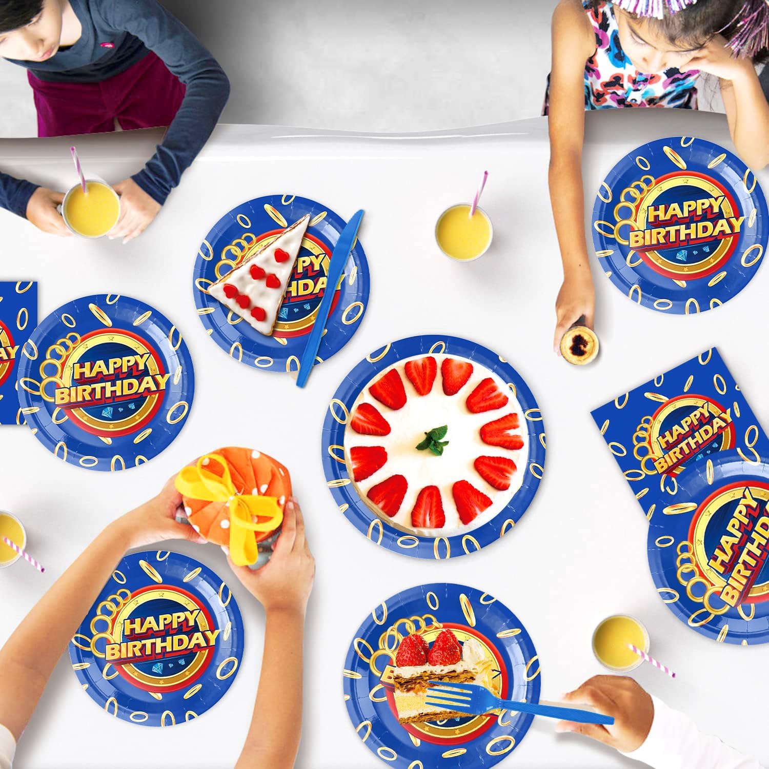 40Pcs S-onic Party Decoration Set with Napkins and Plates
