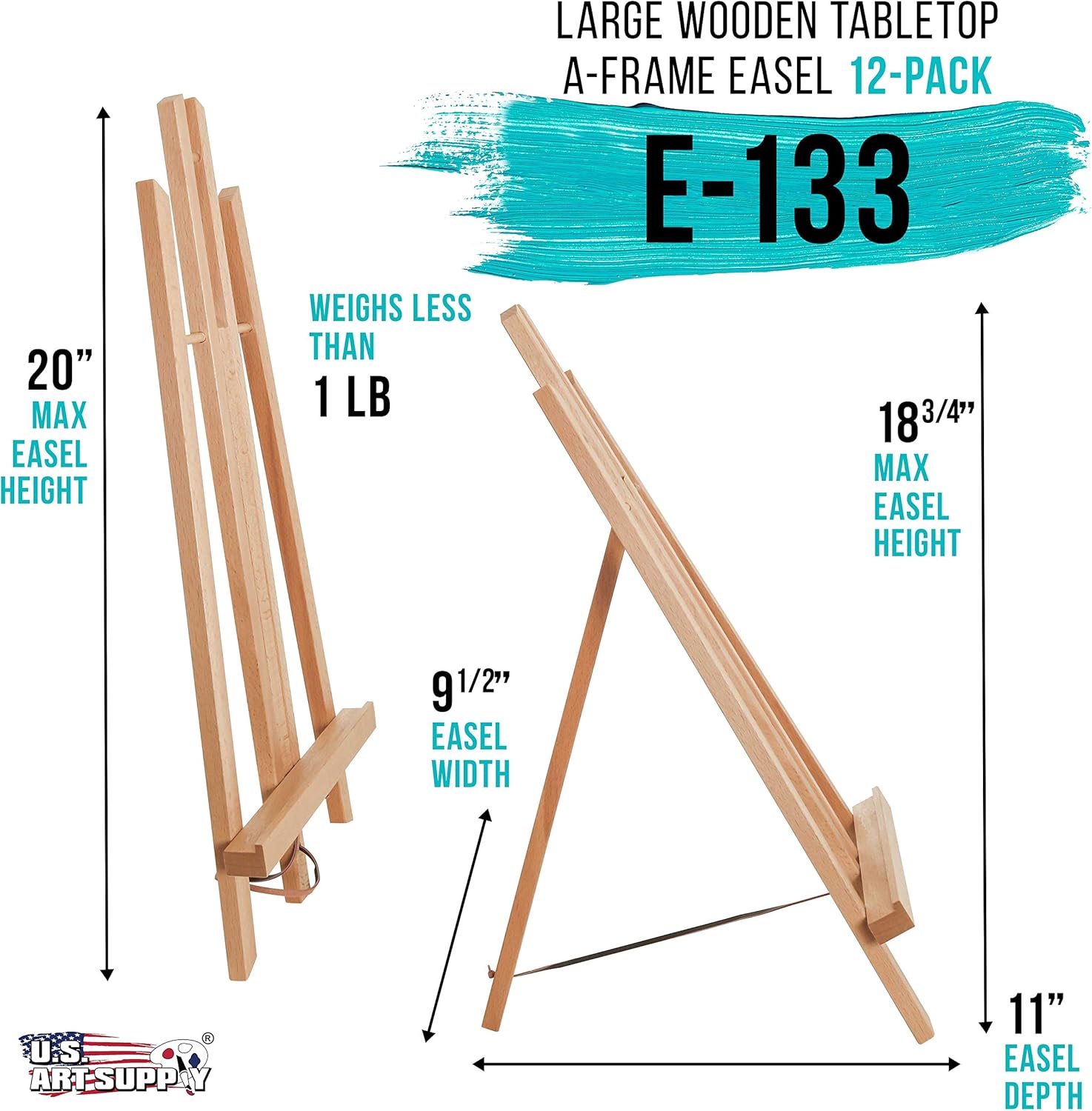 US Art Supply 18 Inch Large Tabletop A-Frame Easel 12 Pack
