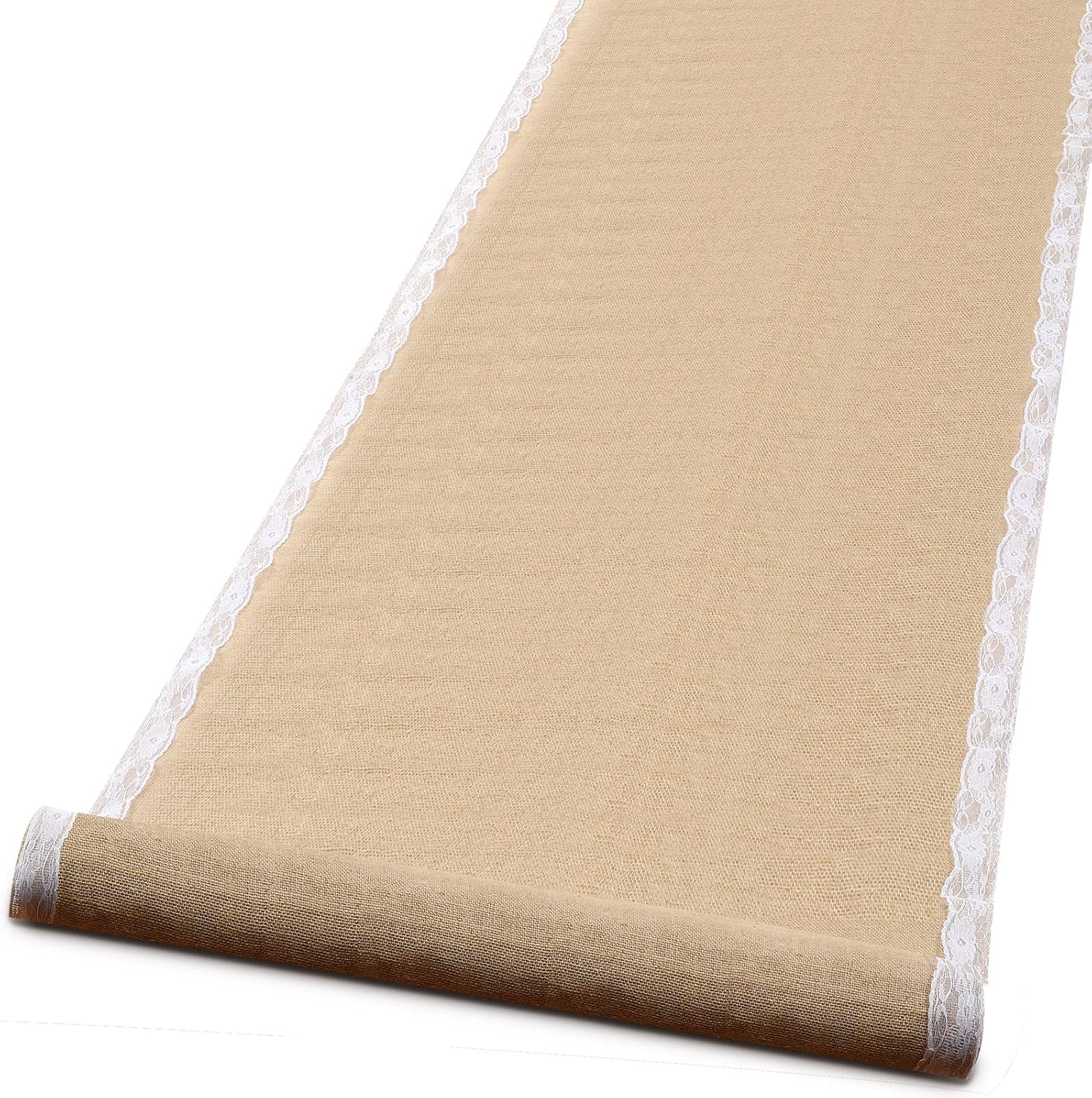 Tudomro Burlap Lace Aisle Runner for Weddings