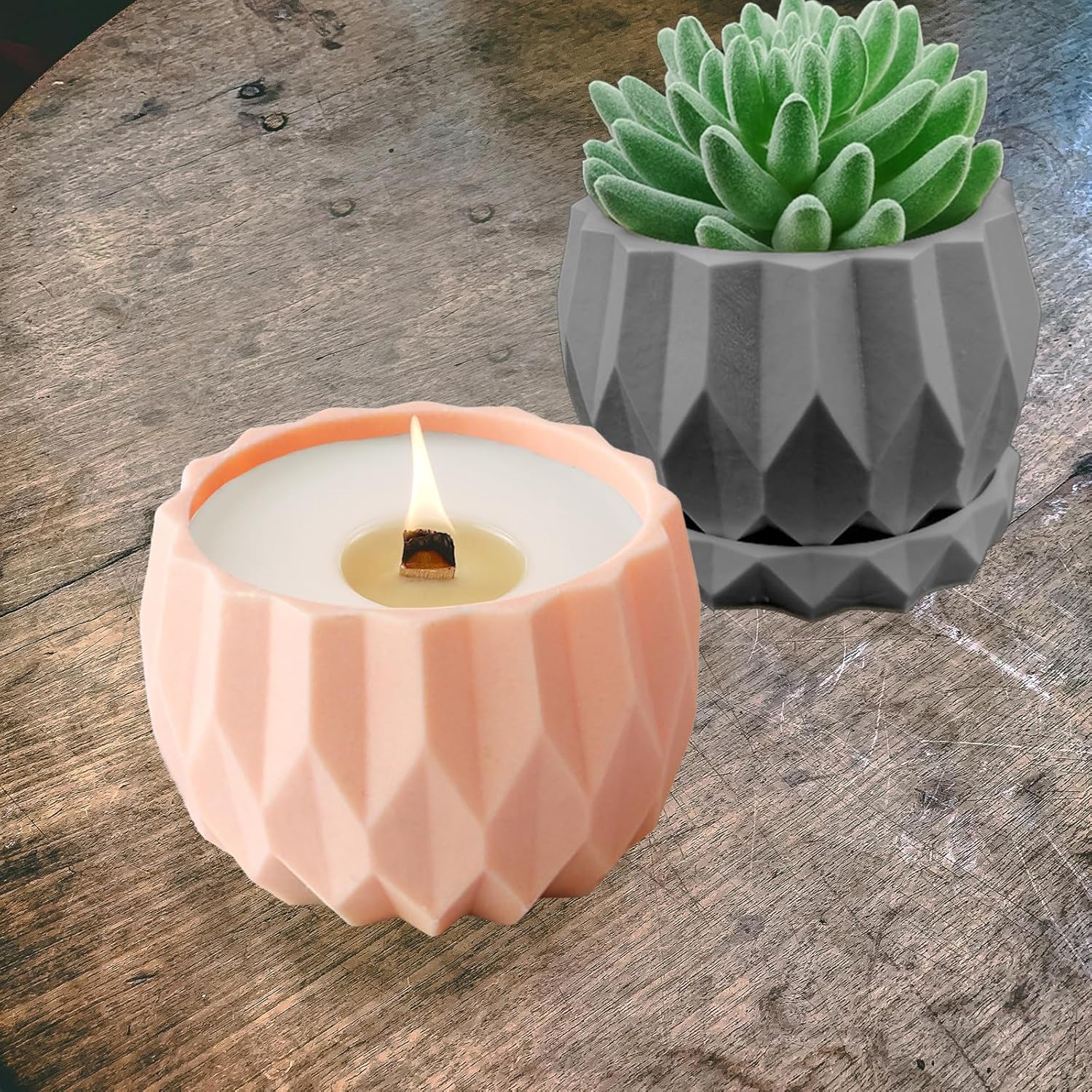 Wehous Silicone Planter Mold Set Diamond Shape