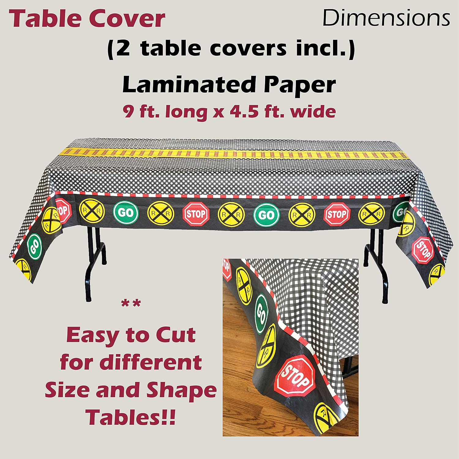 Havercamp Train Tablecloth for Kids Birthday Party