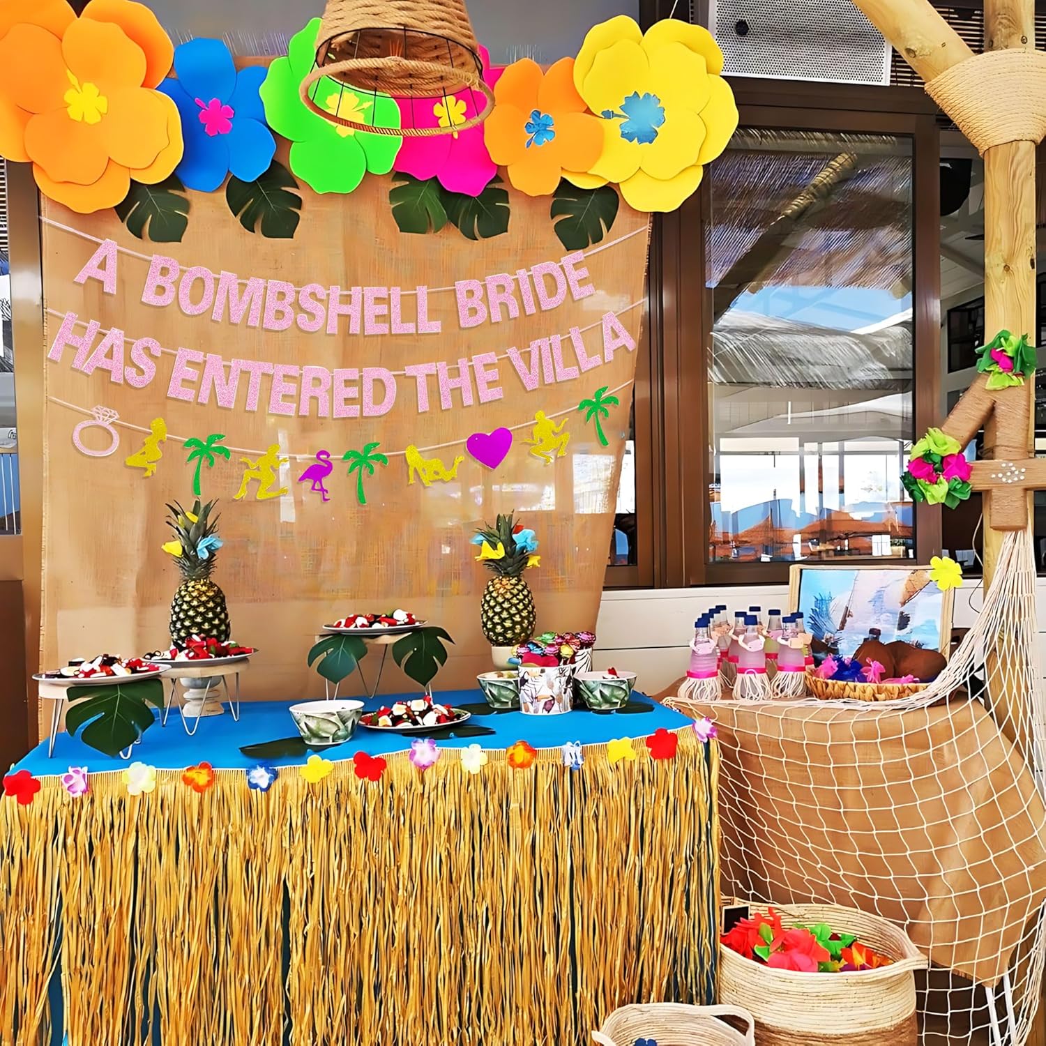 Bombshell Bride Has Entered The Villa Mylar Balloon Banner