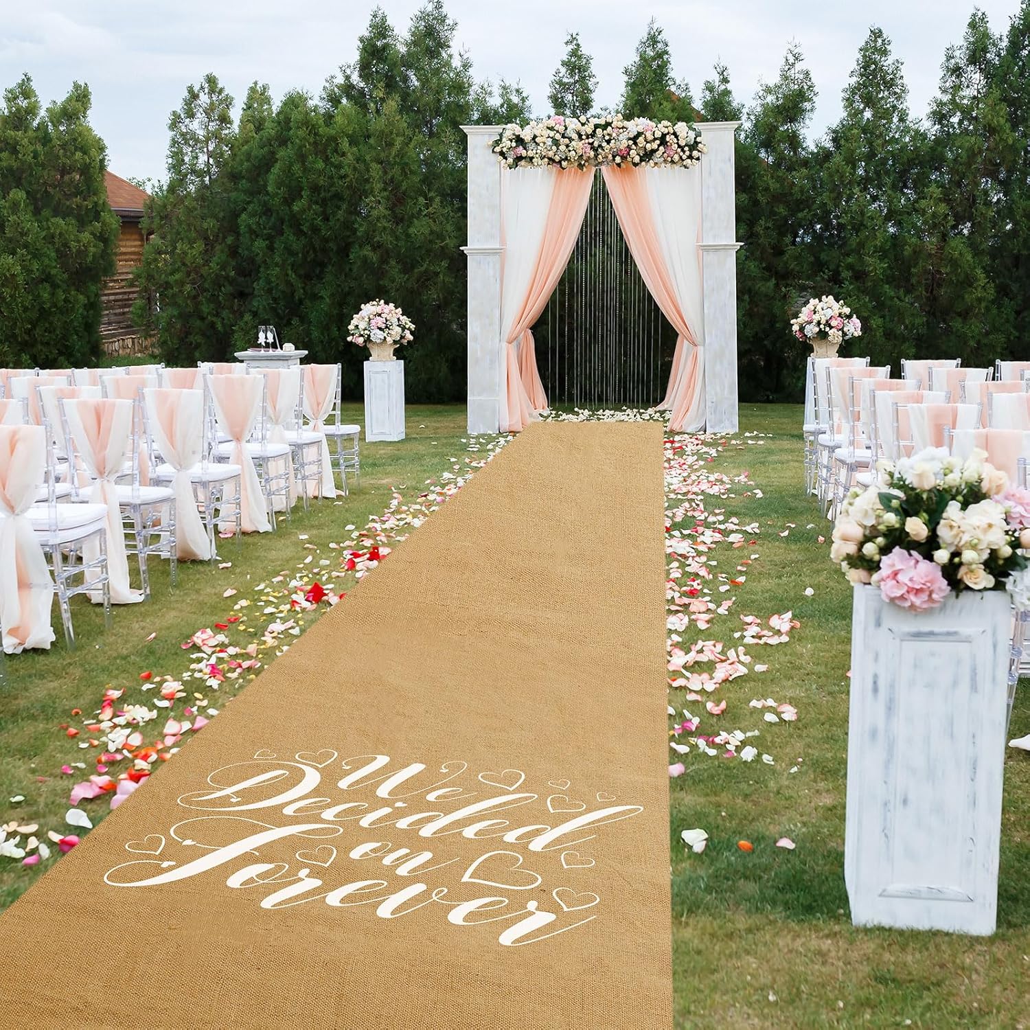 Tudomro 40 Inch x 50 Ft Natural Jute Burlap Wedding Aisle Runner