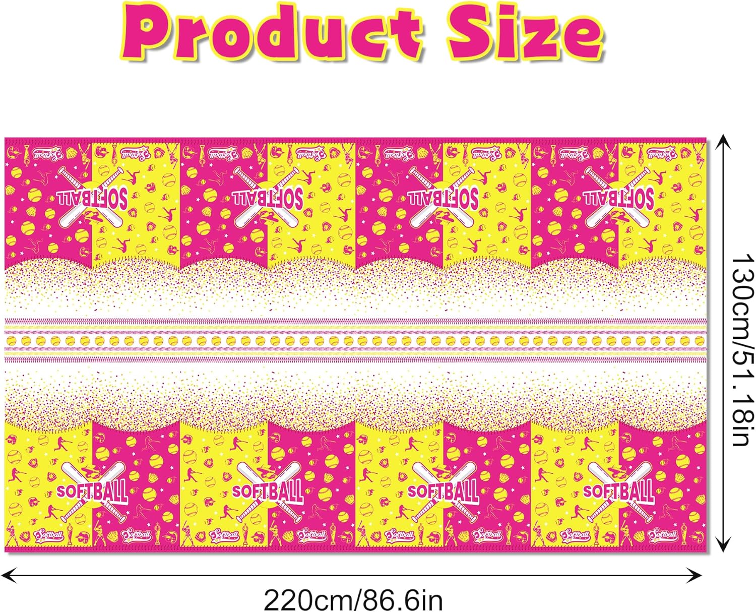 CC HOME Softball Themed Tablecloth 54x87 Inch