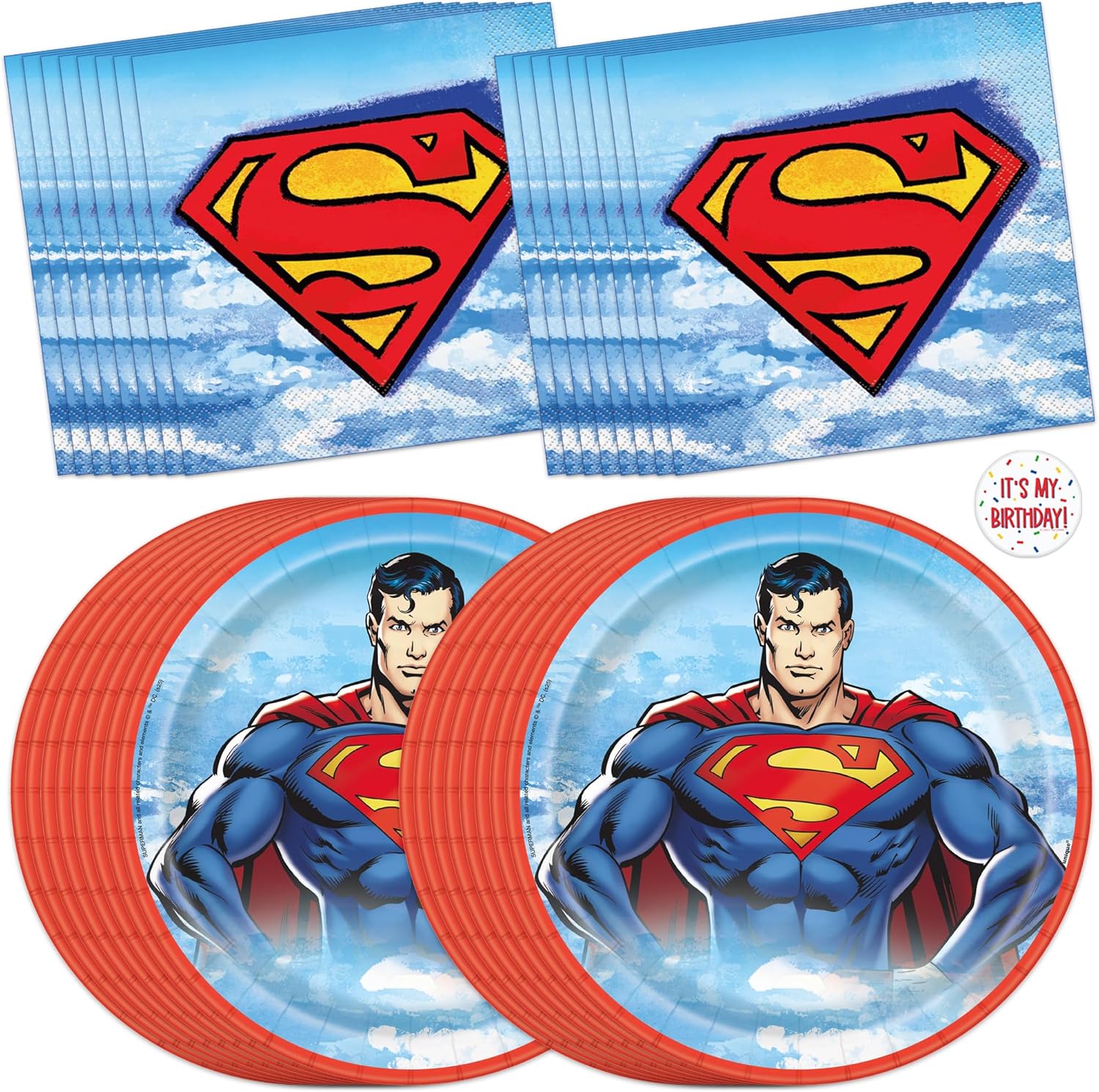 Unique Superman Party Plates and Napkins for 16