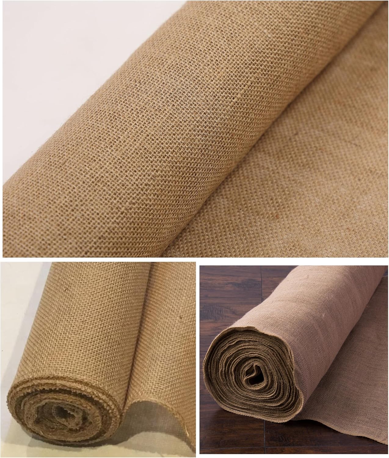 50 Inch X 50 Feet Natural Burlap Aisle Runner for Wedding