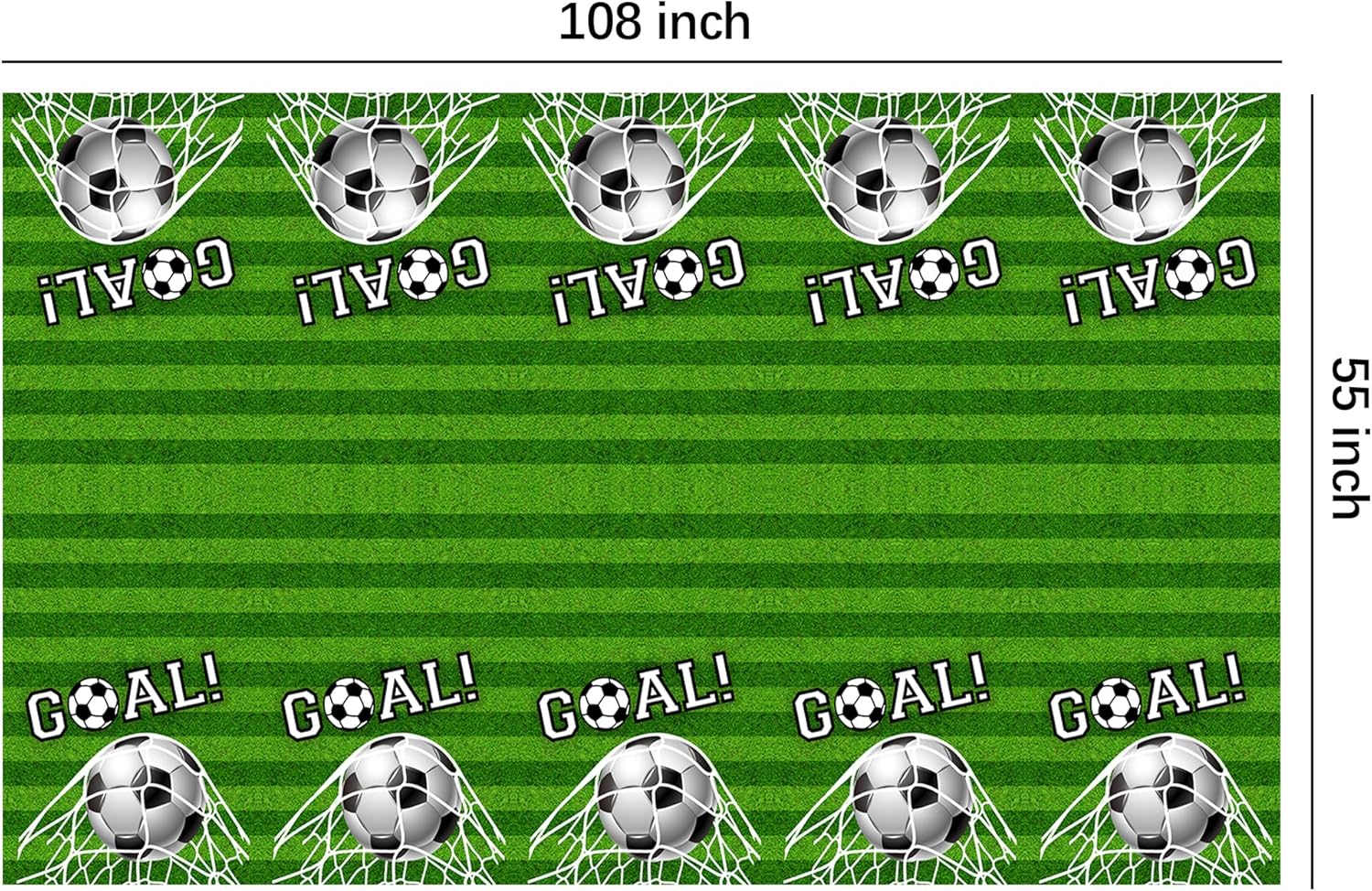 Soccer Themed Tablecloth Set for Birthday Party 3pcs 108x55in