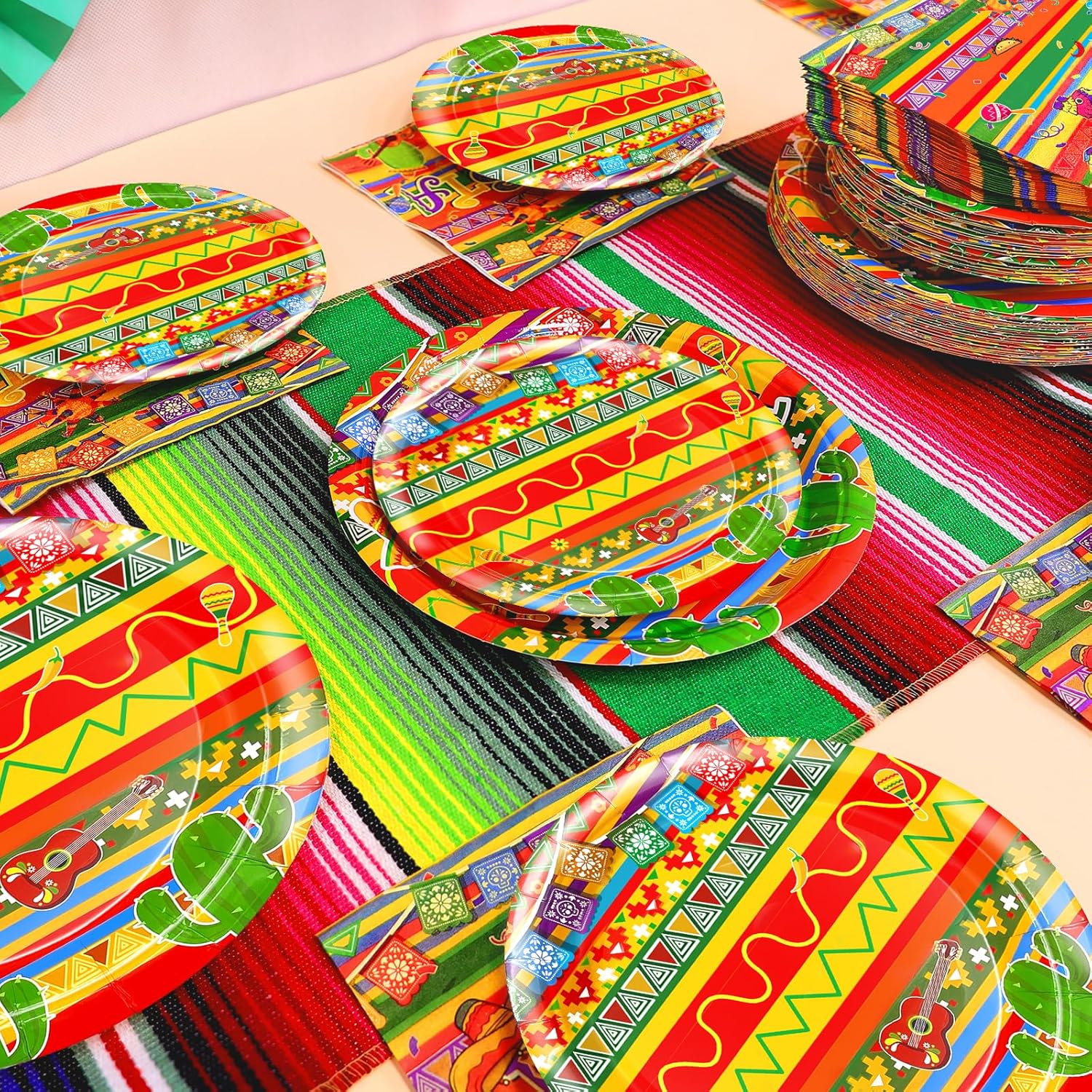 108 Pcs Mexican Fiesta Decorations for 36 Guests