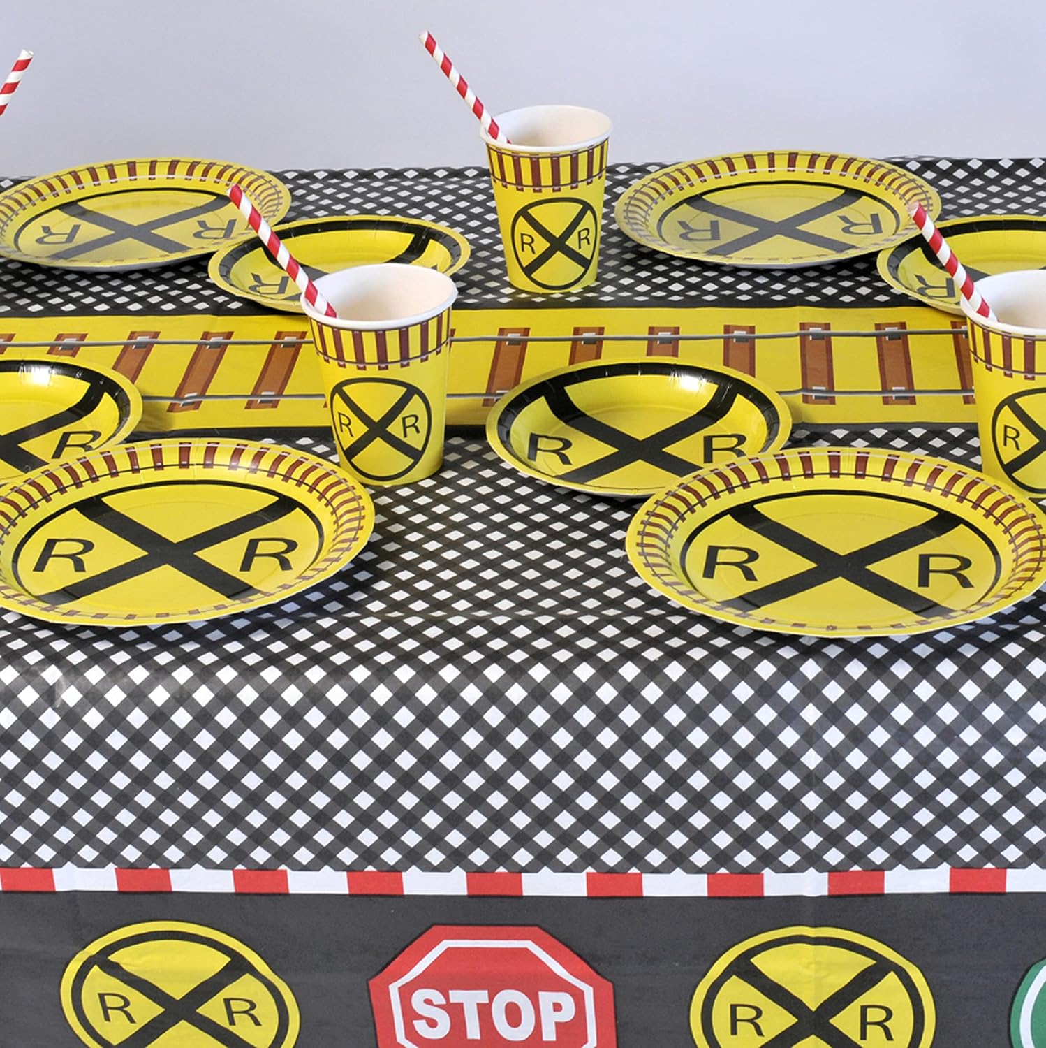 Havercamp Train Tablecloth for Kids Birthday Party