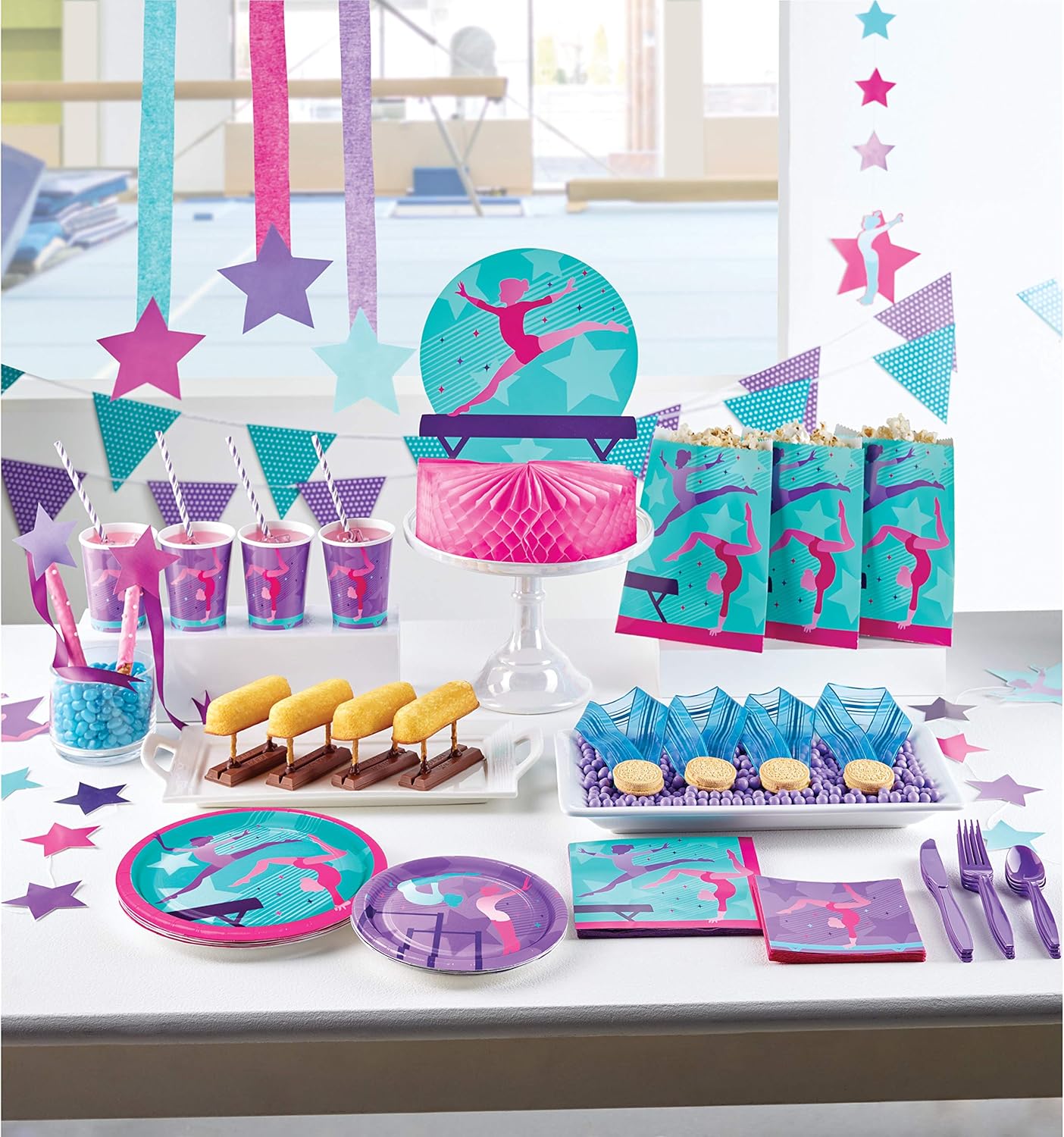 Creative Converting Gymnastics Party Tablecloth 54x102