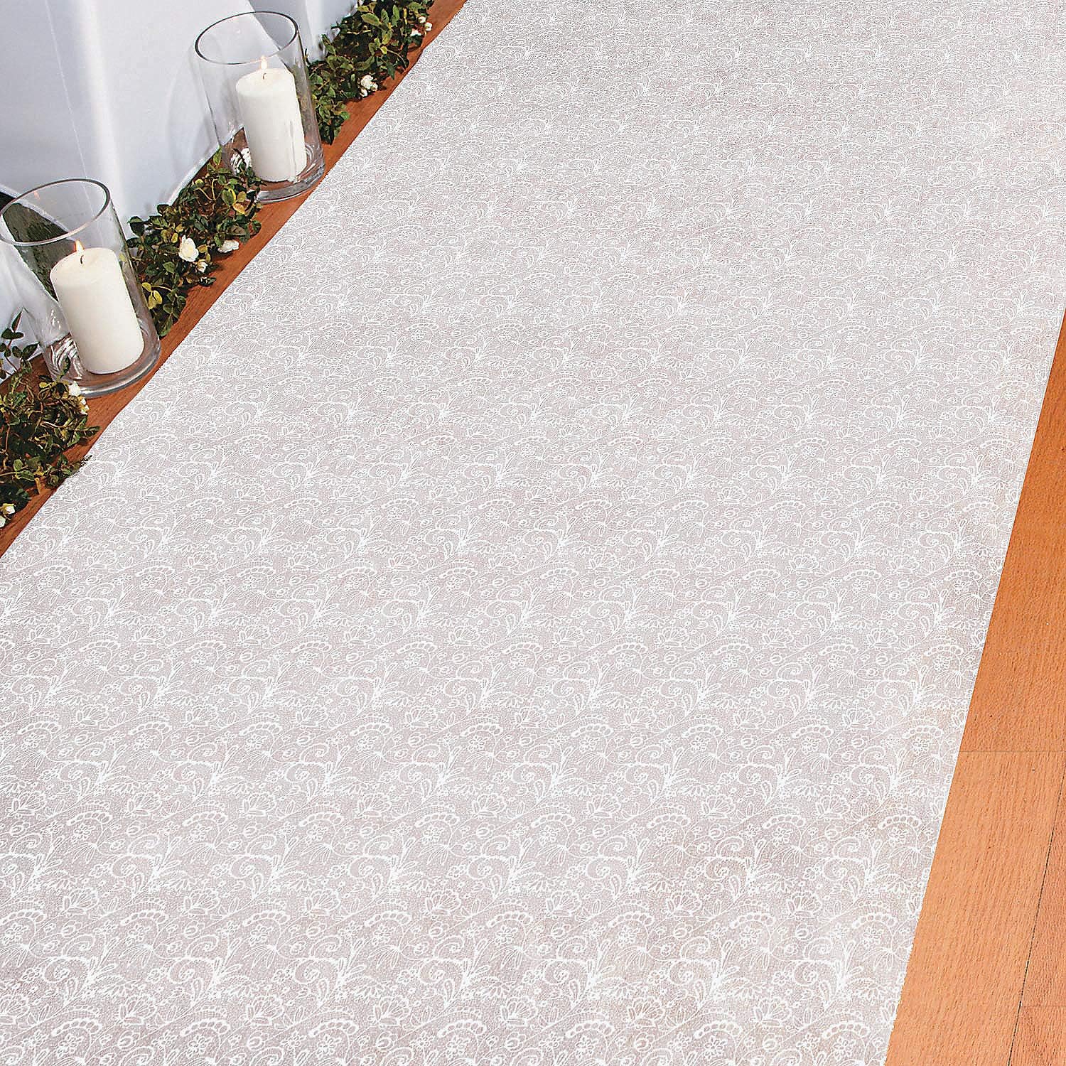 Fun Express Lace Print Wedding Aisle Runner - 1 Piece