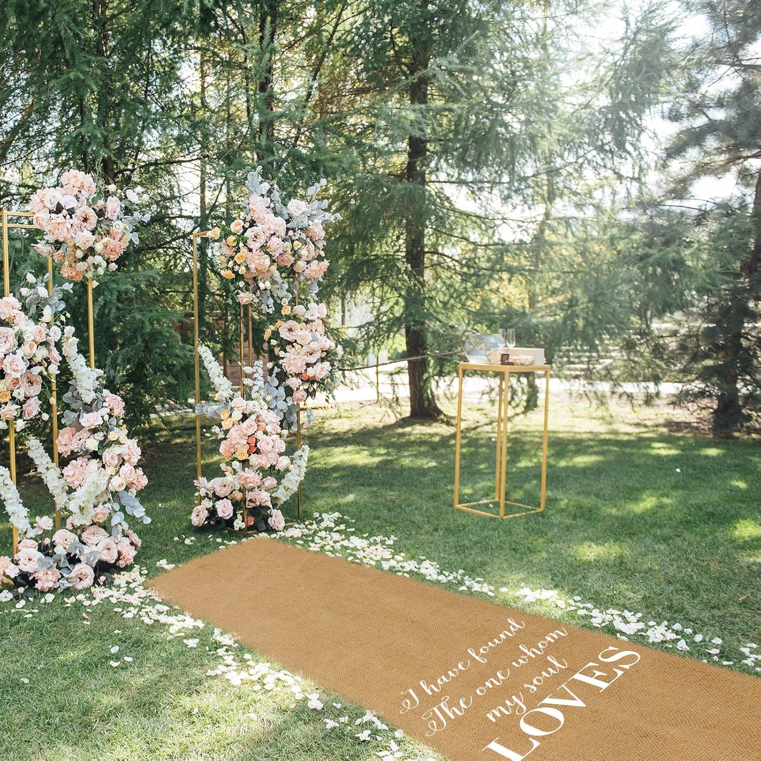 Tudomro 40 Inch x 50 Ft Natural Burlap Wedding Aisle Runner