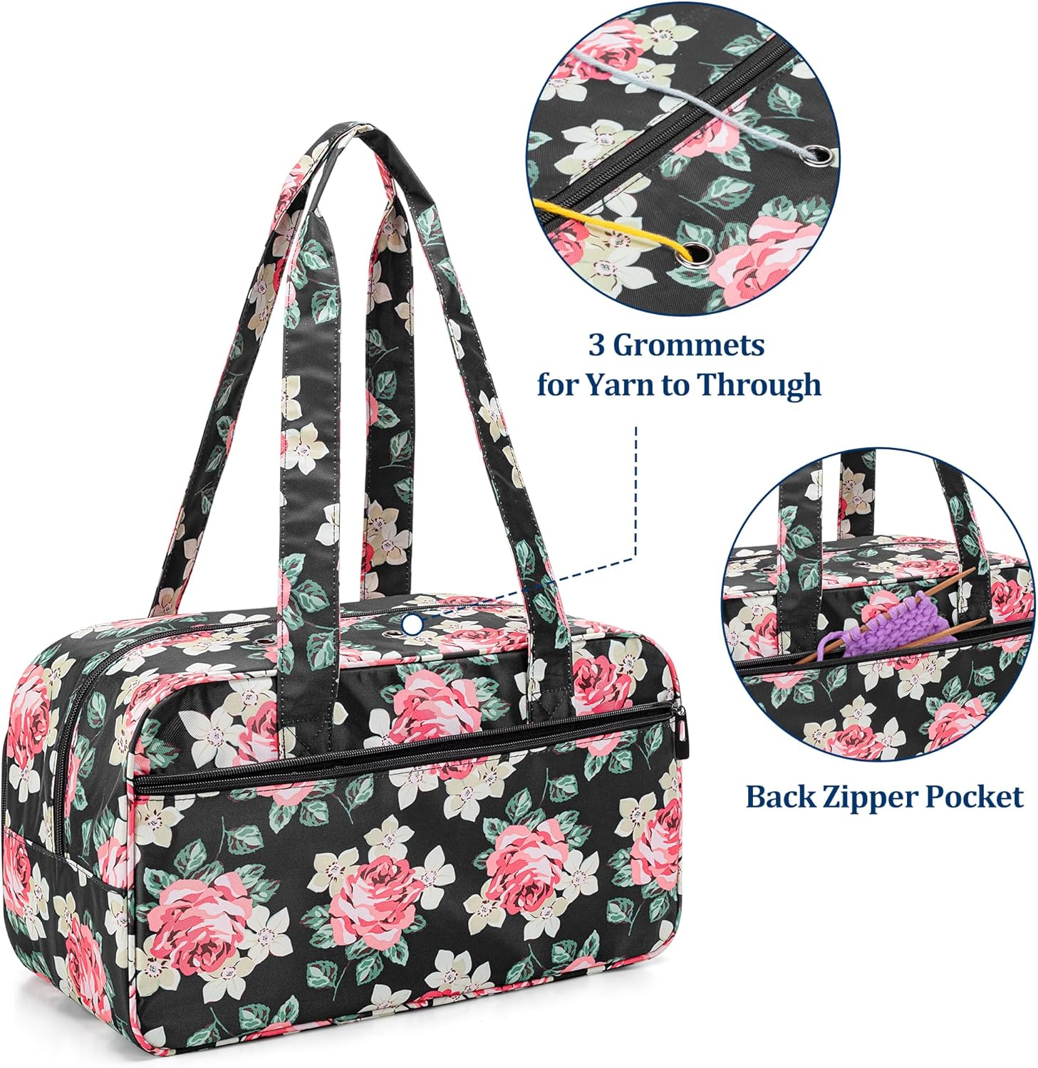 Teamoy Yarn Storage Tote Bag for Knitting and Crochet