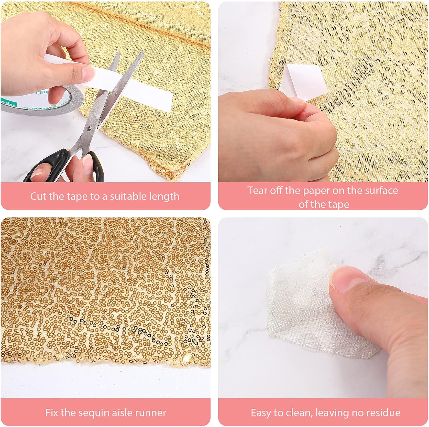 Irenare Gold Glitter Aisle Runner Wedding Carpet 2x15ft