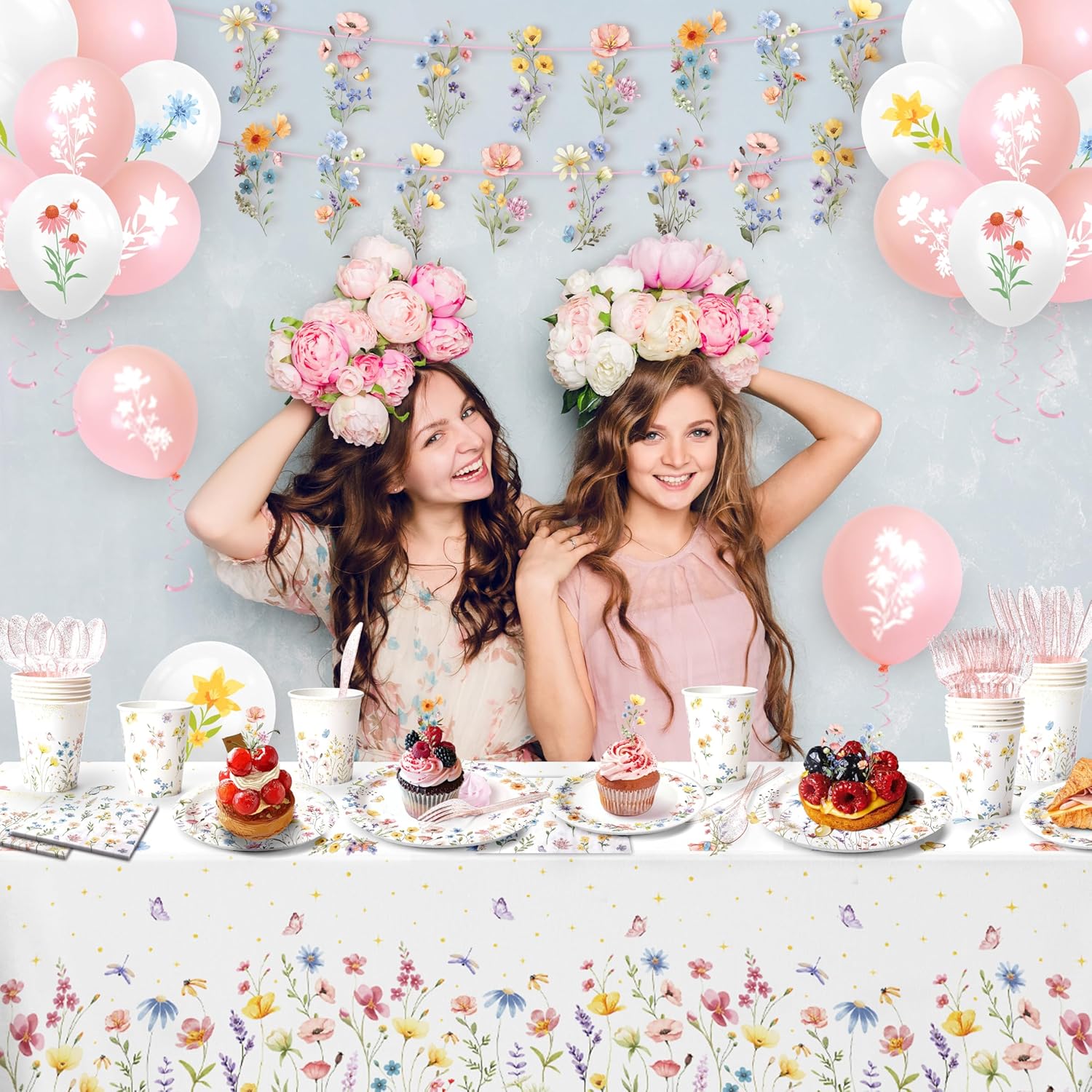202PCS Wildflower Party Decor Set for 24 Guests